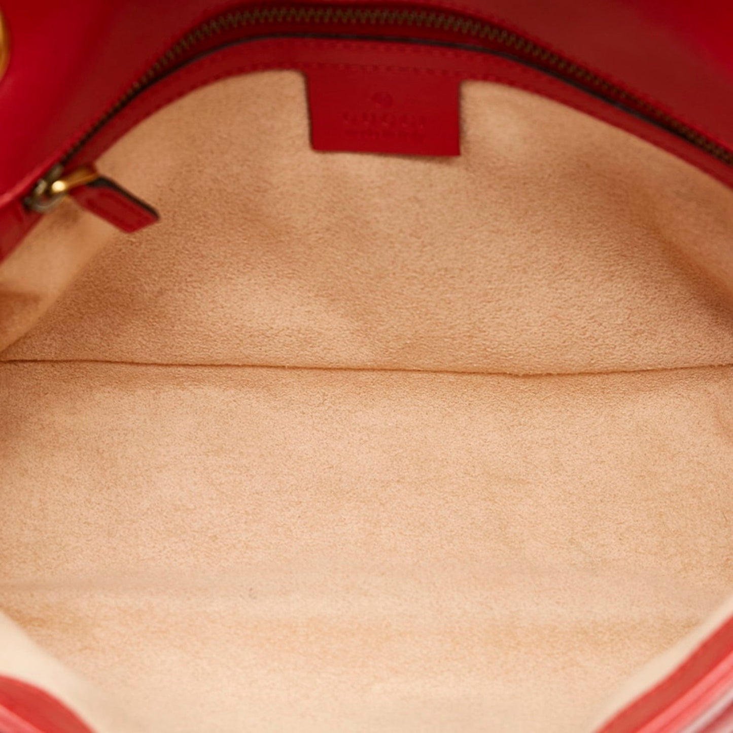 Gucci GG Marmont Double G Quilted Small Heart Chain Shoulder Bag?443497 Hibiscus Red Leather Ladies Gucci