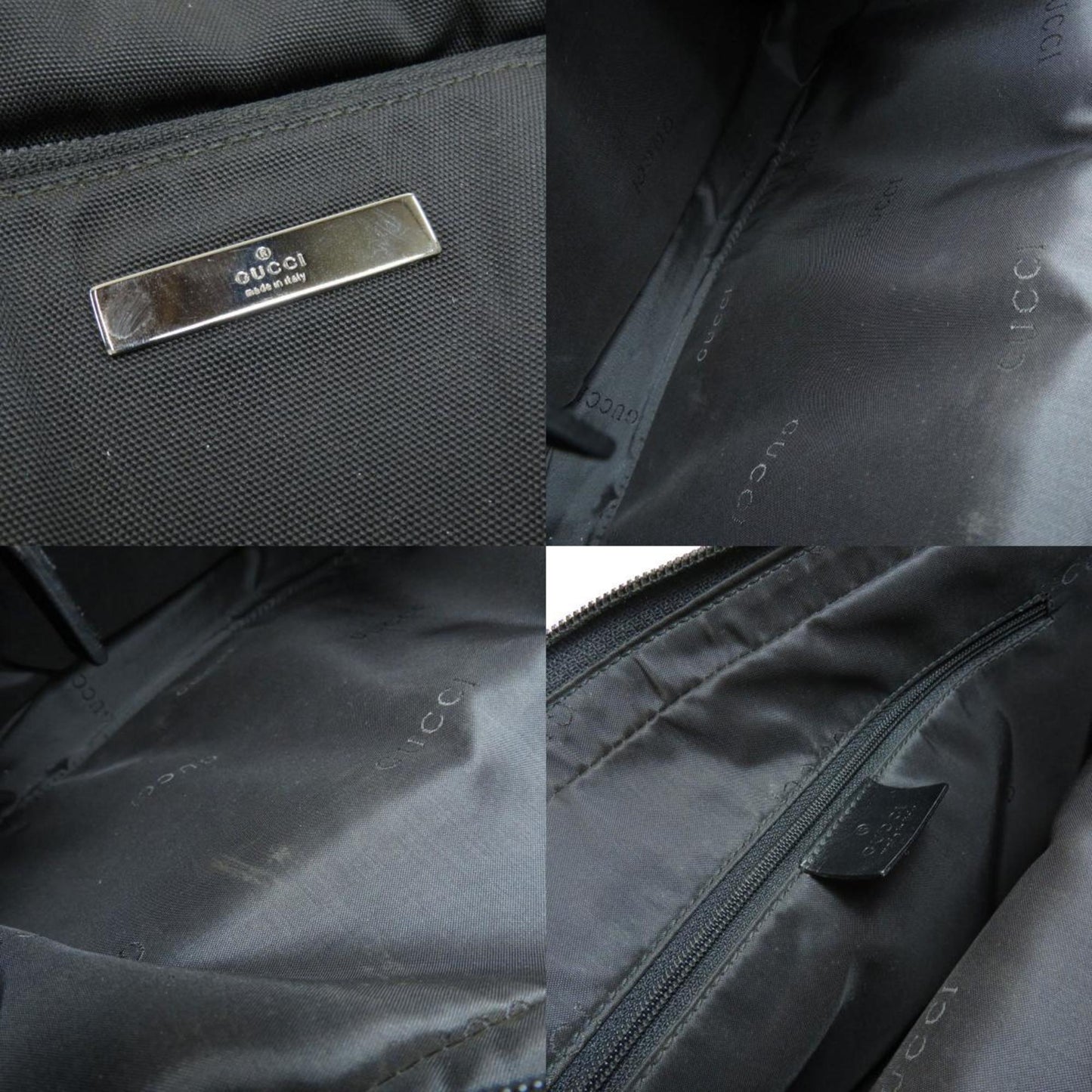 Gucci 002058 Plate Shoulder Bag Nylon Ladies GUCCI