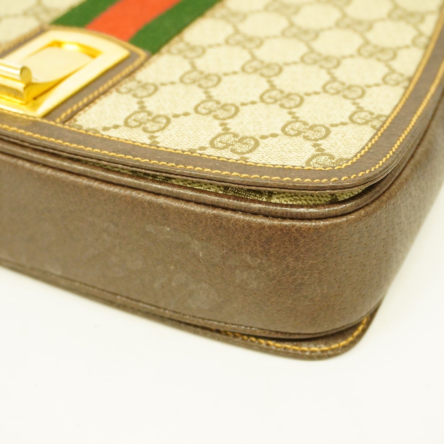 Gucci Sherry Line Women's GG Supreme,Leather Shoulder Bag Beige,Brown