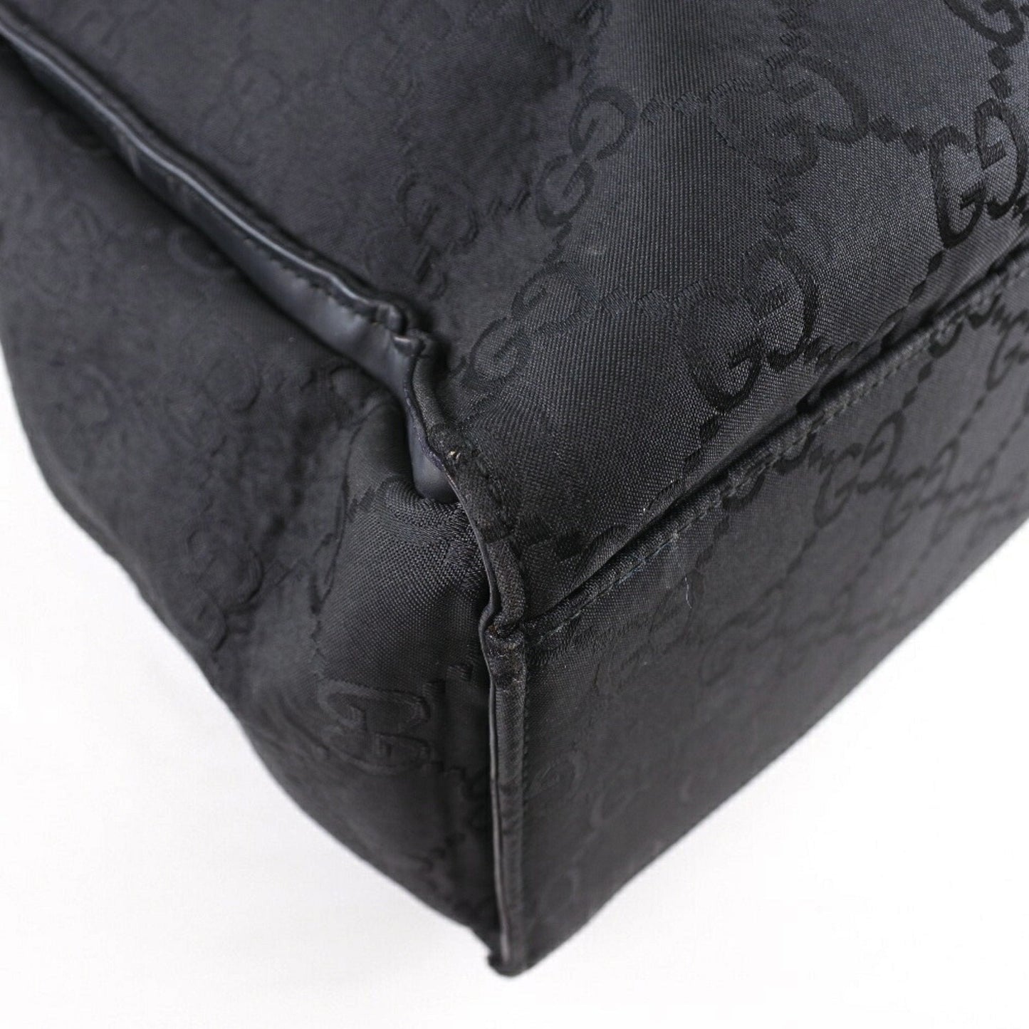 Gucci Bamboo 002-1010 GG Canvas Black Unisex Tote Bag