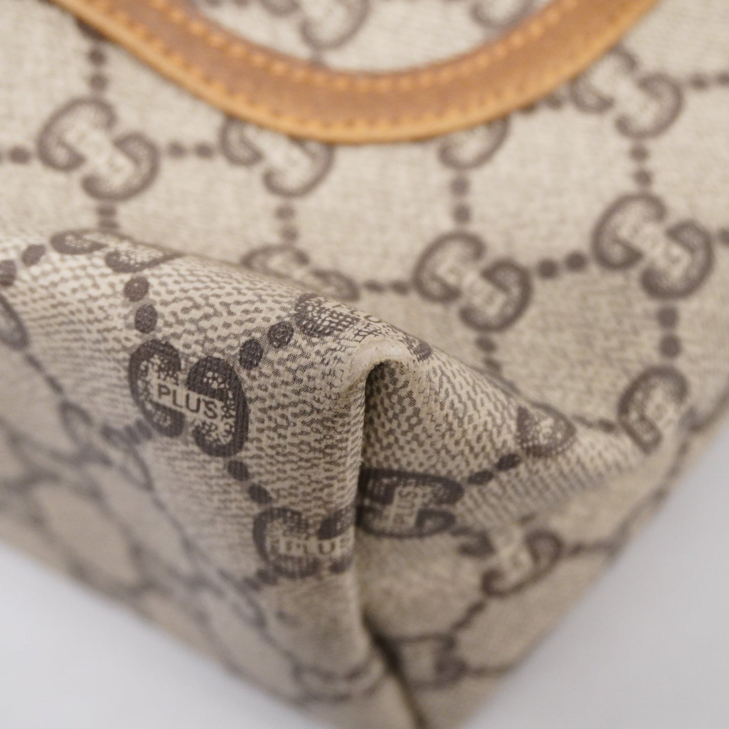 Gucci Sherry Line 39 02 003 Women's GG Plus,Leather Tote Bag Beige