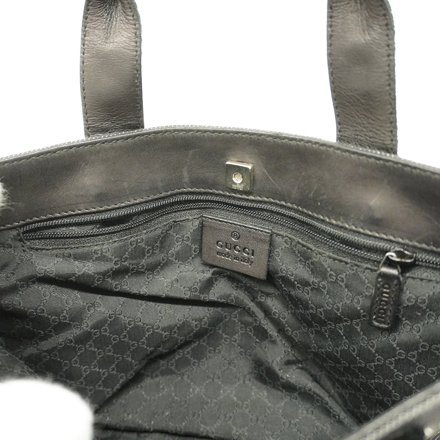 GUCCIAuth Sherry Line 73984 Women's Denim,Leather Handbag Black