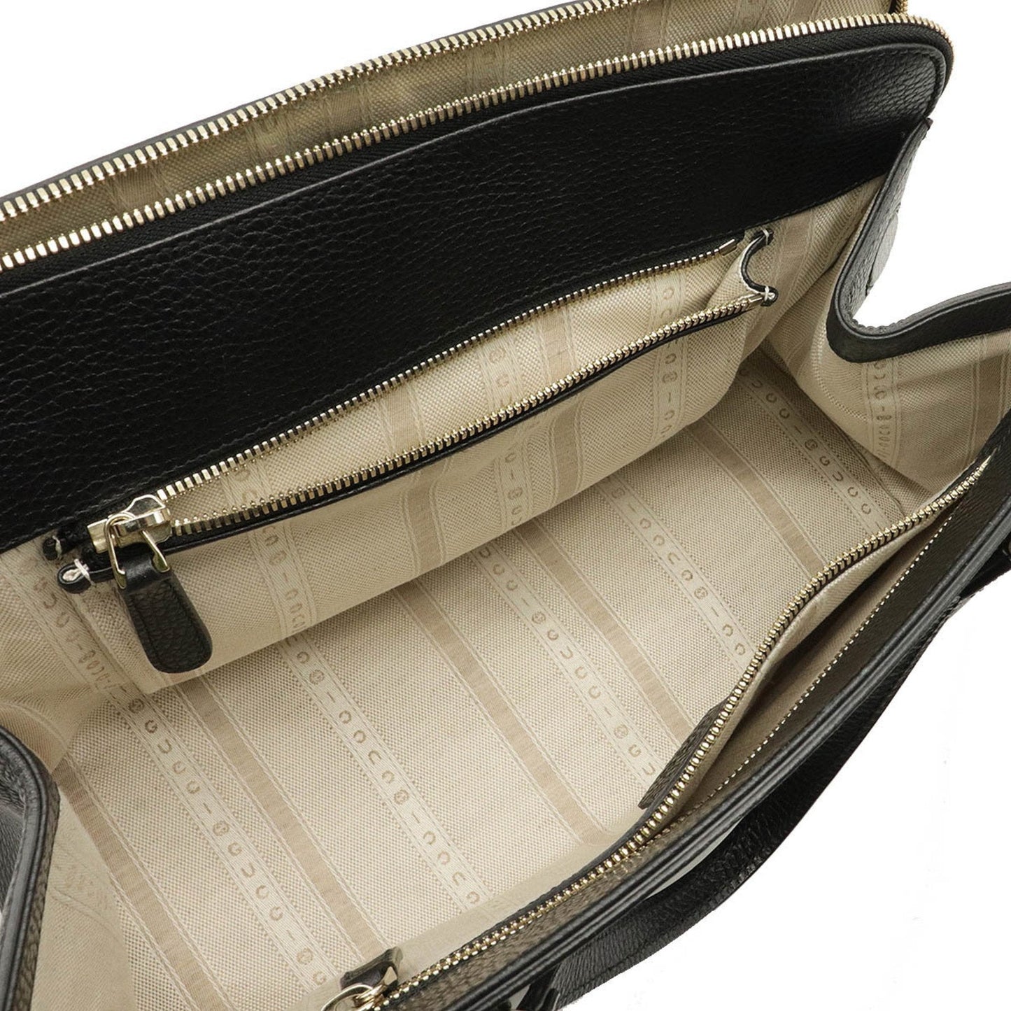 Gucci handbag tote bag shoulder leather black 391987