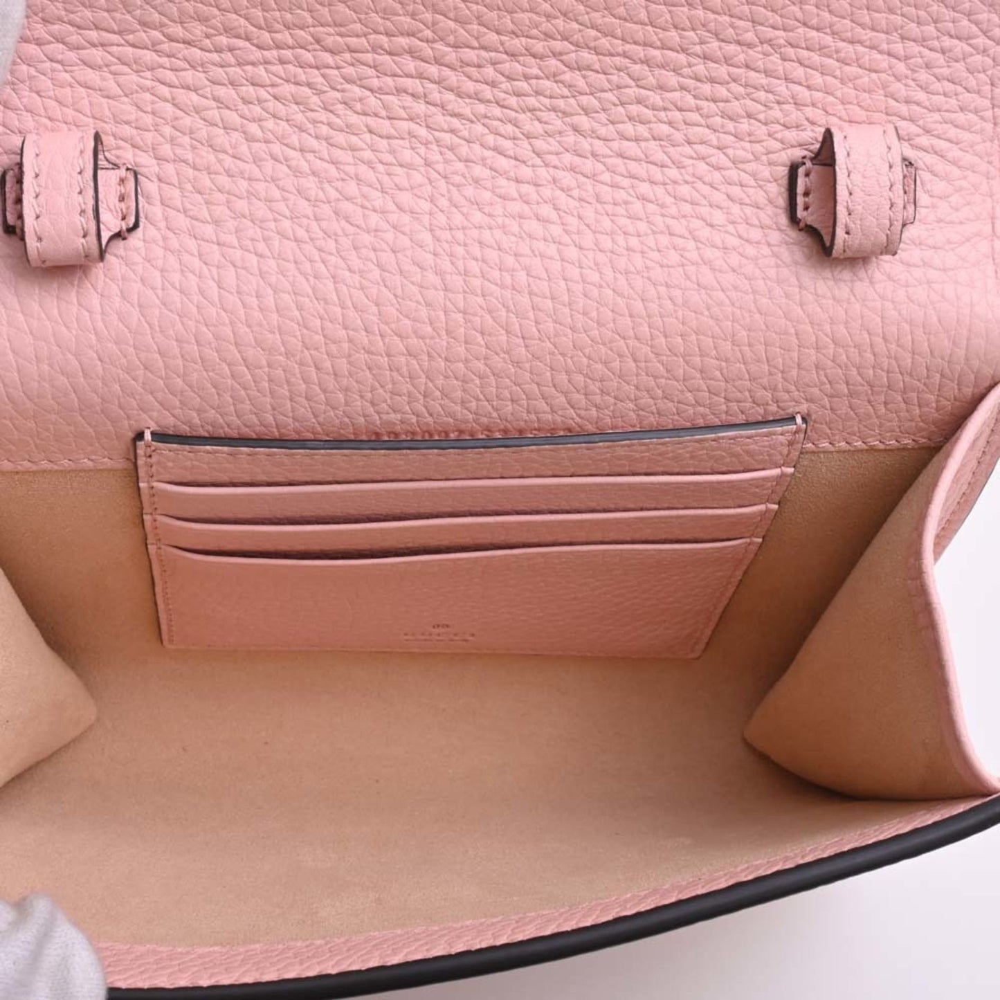 GUCCI Leather Animanie Bee Shoulder Bag 498097 Pink Women's