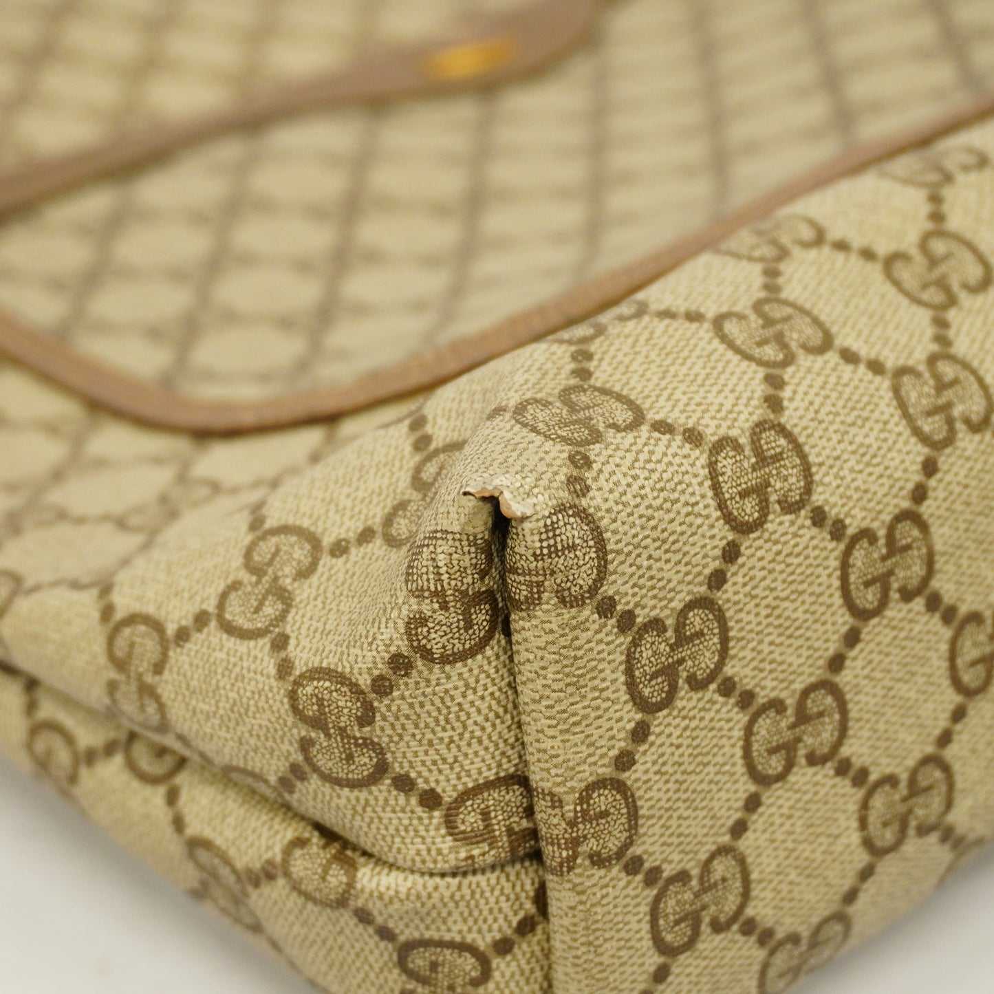 GUCCIAuth Sherry Line Tote Bag 39 02 003 Women's GG Supreme,Leather Beige,Brown