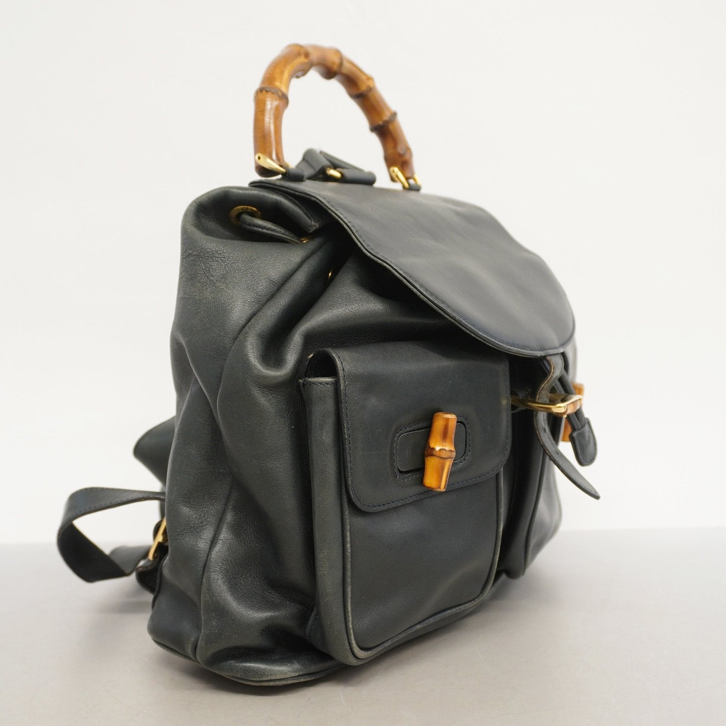 Gucci Bamboo Rucksack 003 2058 0016 Women's Leather Backpack Black