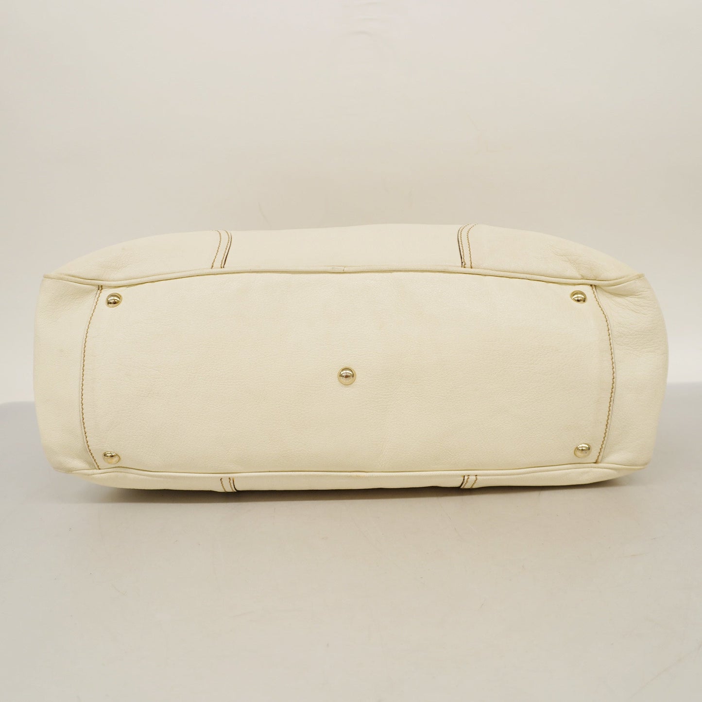 GUCCI Sherry Princey 163805 Women's Leather Tote Bag Ivory