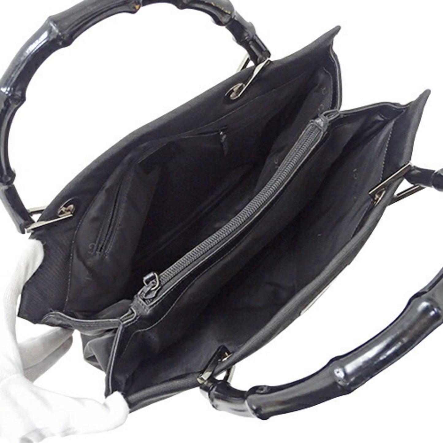 GUCCI Bag Ladies Bamboo Handbag Nylon Black 002 1010