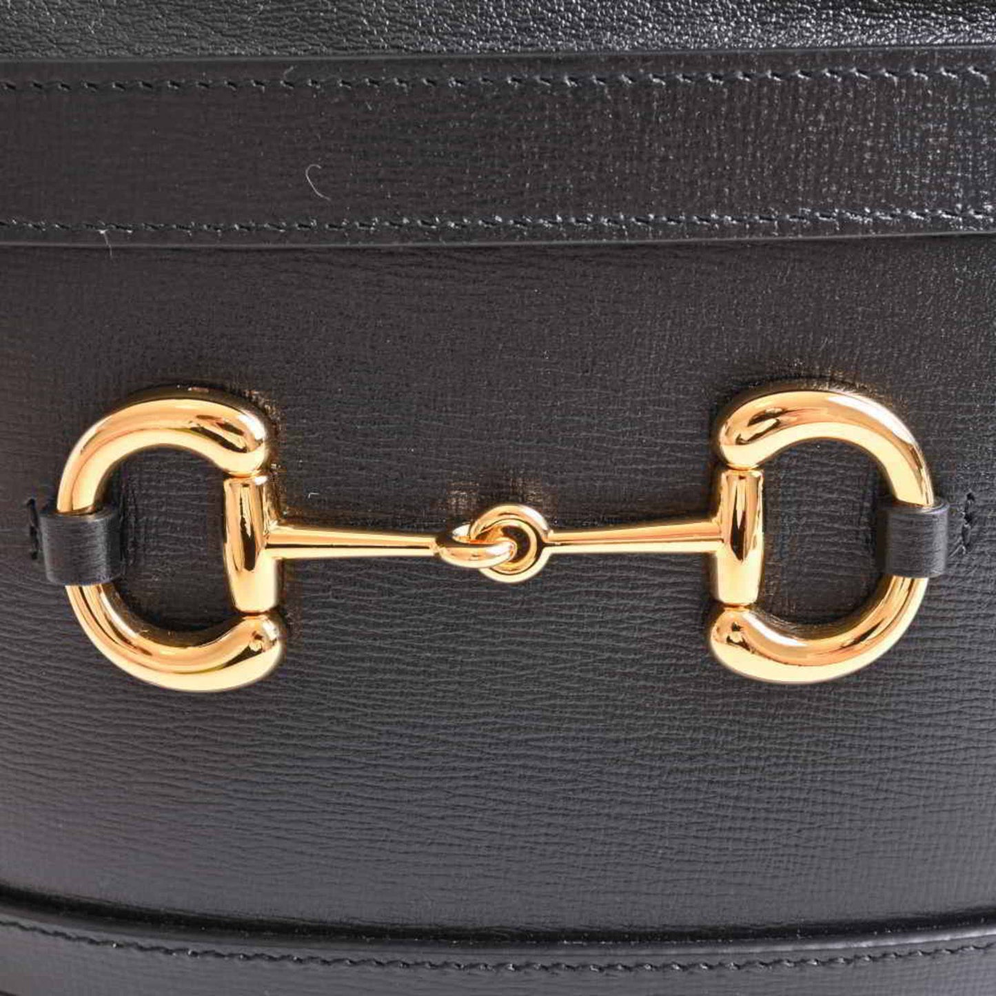 Gucci horsebit leather bucket bag shoulder black