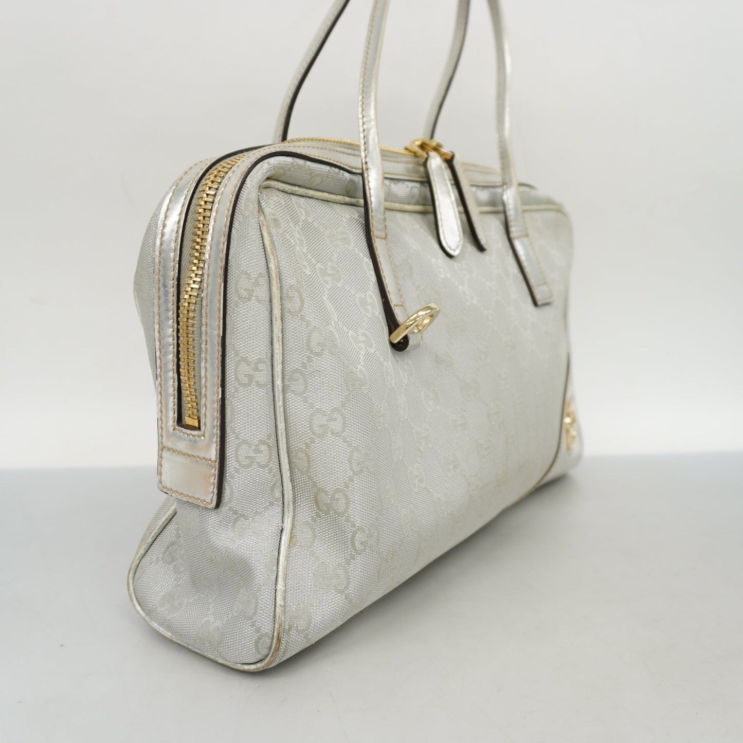 GUCCIAuth GG Canvas Tote Bag 169971 Women's Tote Bag Silver