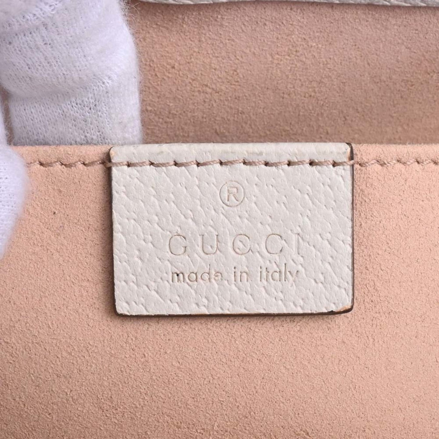 GUCCI GG Supreme Flora Padlock Small Chain Shoulder Bag 498156 Beige/White Women's