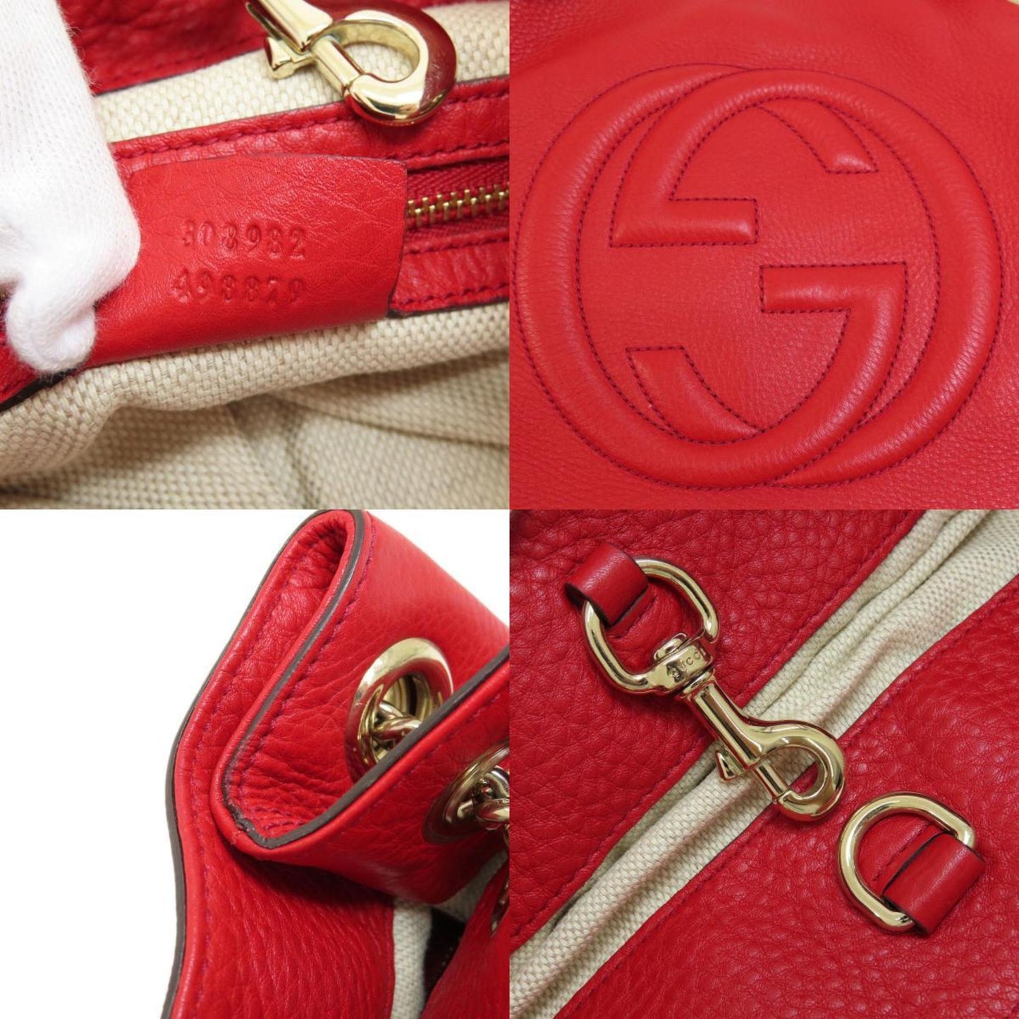 GUCCI 308982 Chain Shoulder Soho Tote Bag Leather Women's
