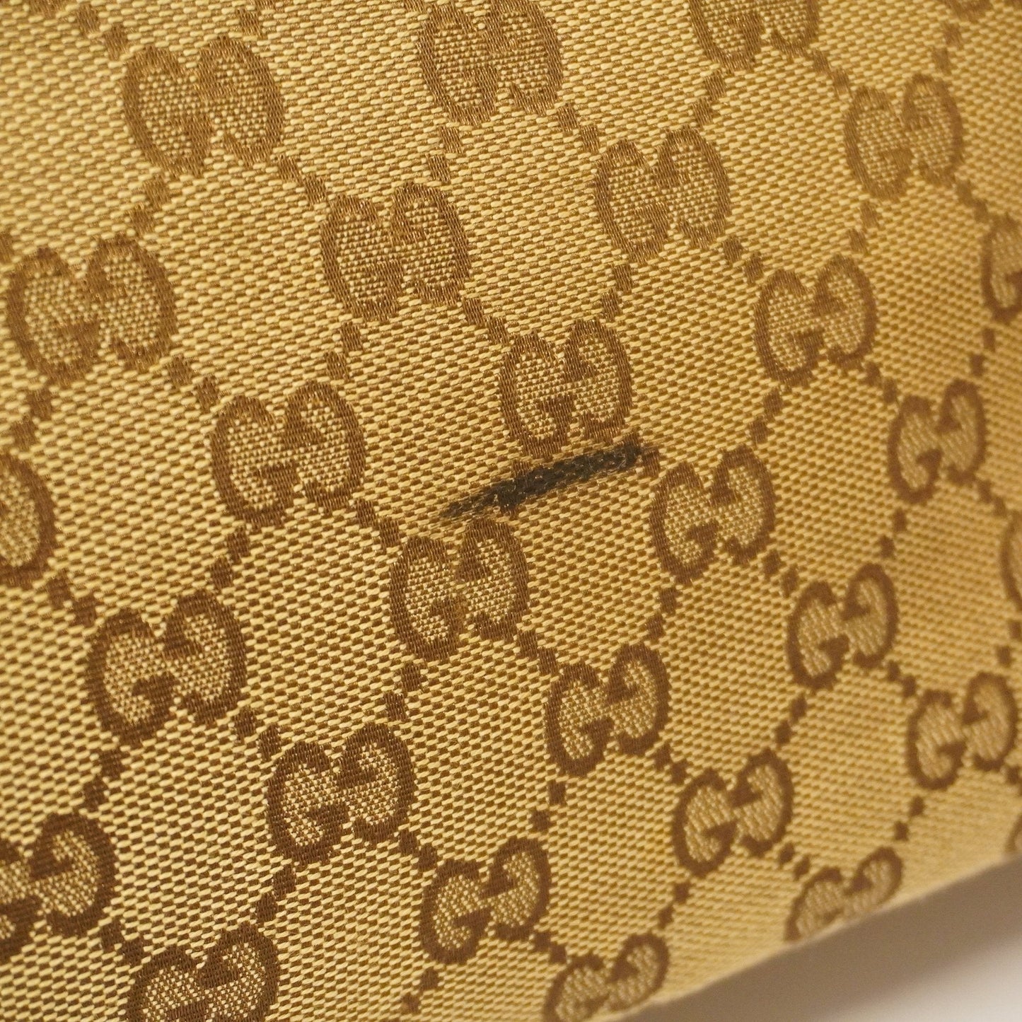 Gucci Tote Bag GG Canvas 153213 Beige Silver metal