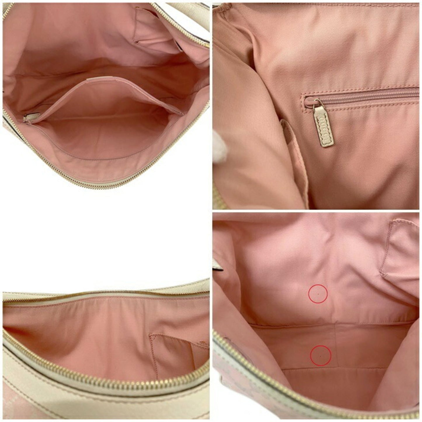 Gucci Bag Pink White Abbey 153025 Canvas Leather GUCCI Ladies GG