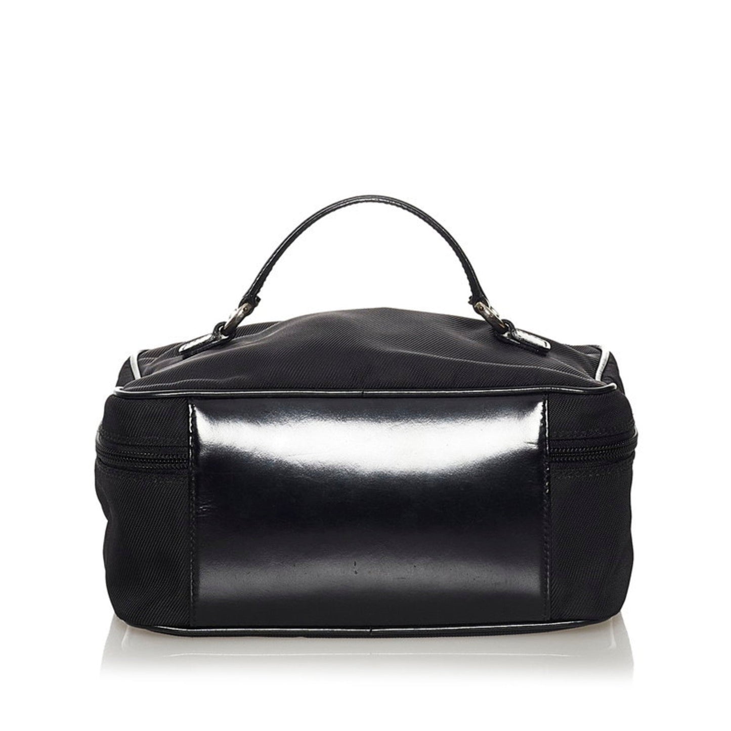 Gucci Vanity Handbag 032 1956 Black Nylon Leather Ladies GUCCI