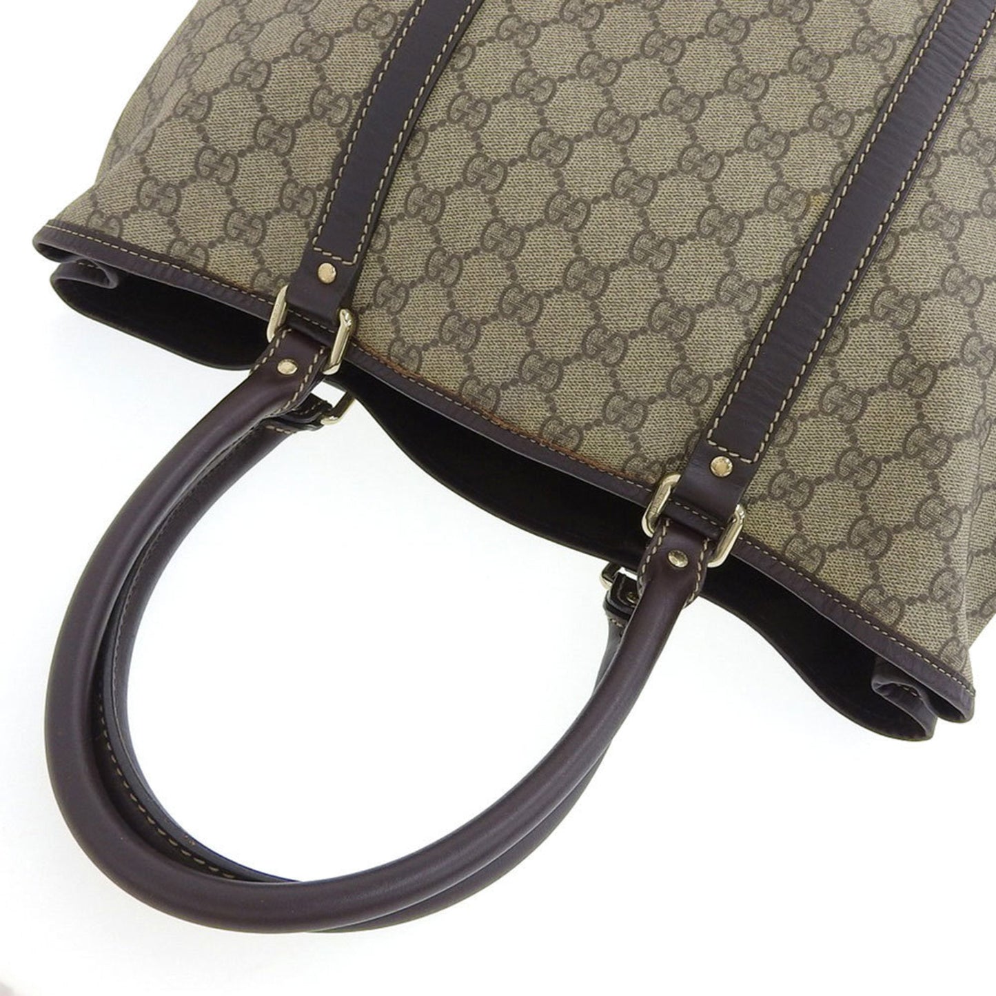 Gucci GG plus handbag business bag tote beige brown 223668 002058