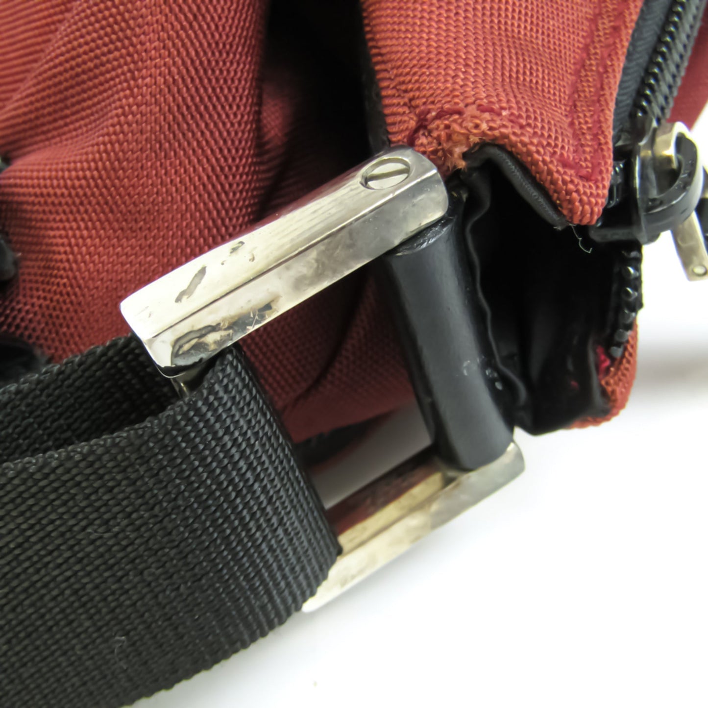 Gucci 019 0312 Unisex Nylon Canvas,Leather Messenger Bag,Shoulder Bag Red Brown