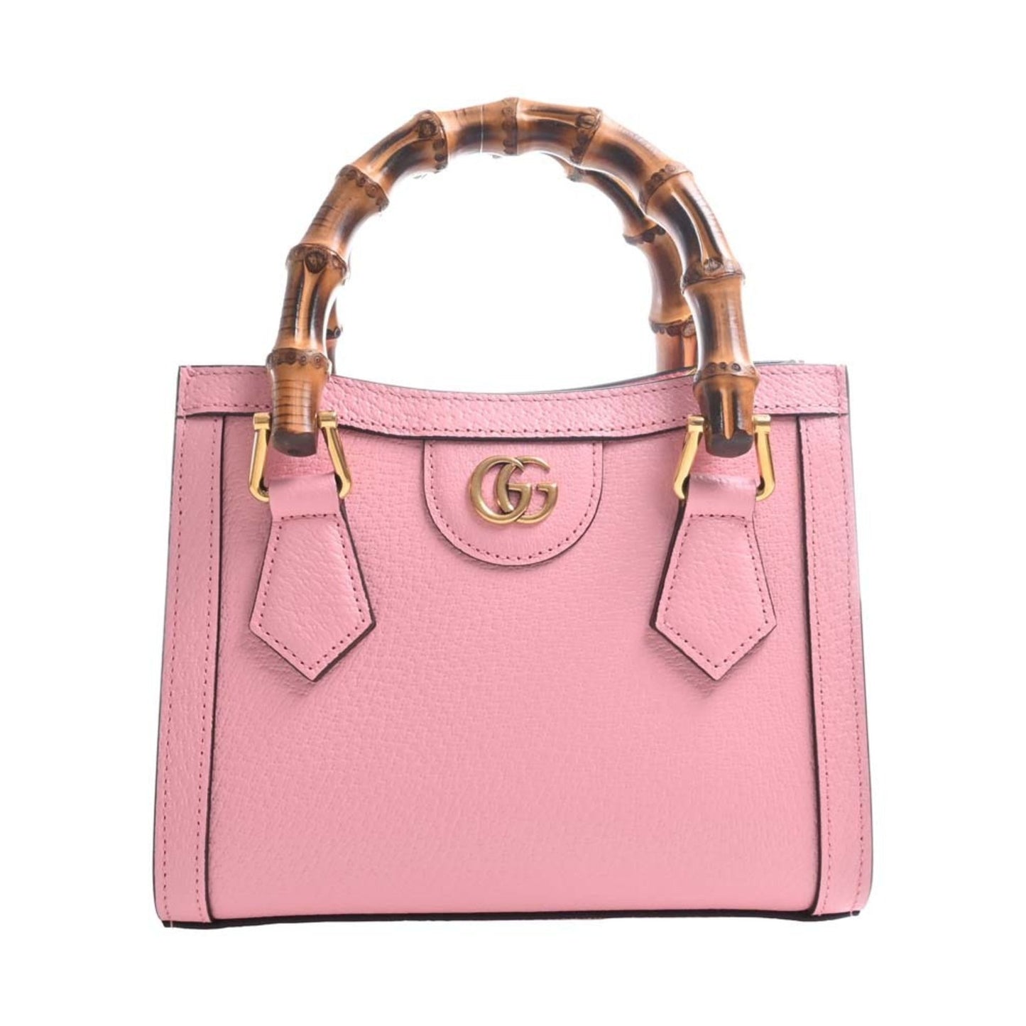 GUCCI Bamboo Leather Double G Diana 3WAY Tote Bag 702732 Pink Ladies