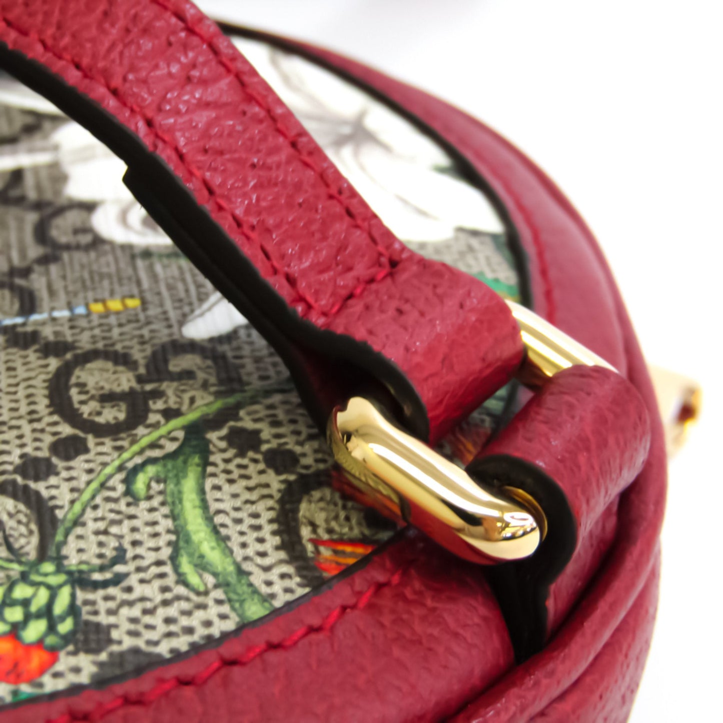 Gucci Ophidia GG Flora 598661 Women's GG Canvas,Leather Backpack Green,Red Color