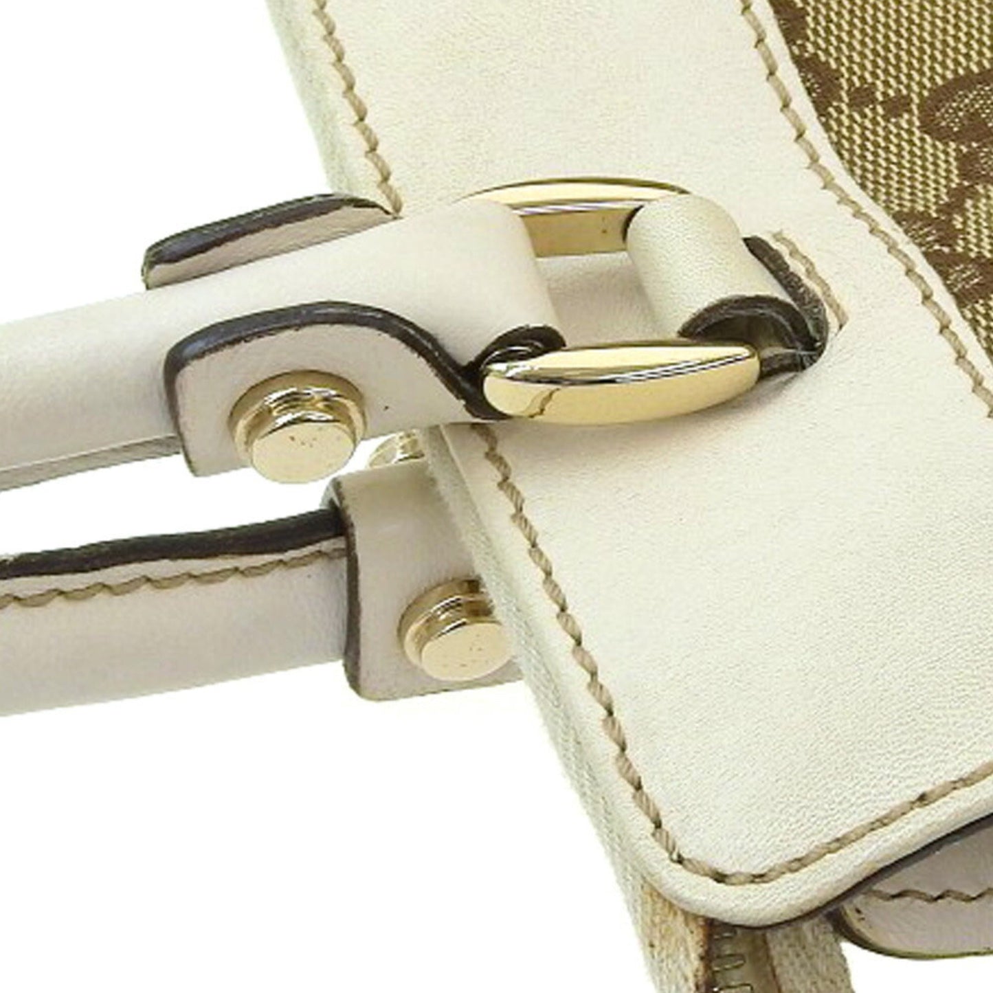Gucci GG Canvas Tote Bag Logo Handbag Brown White 189831 002122