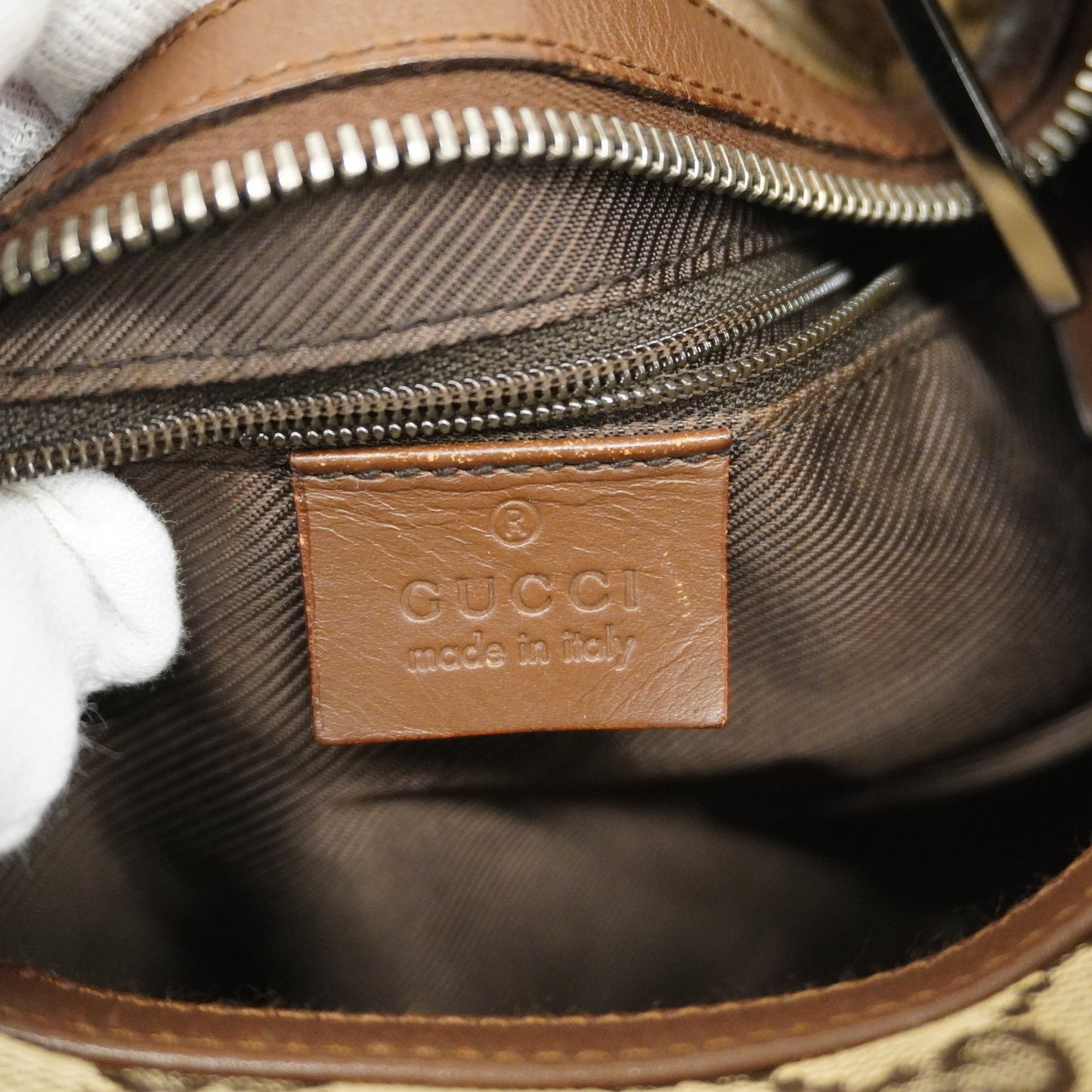 Gucci Shoulder Bag 001 3814 GG Canvas,Leather Shoulder Bag Beige,Brown
