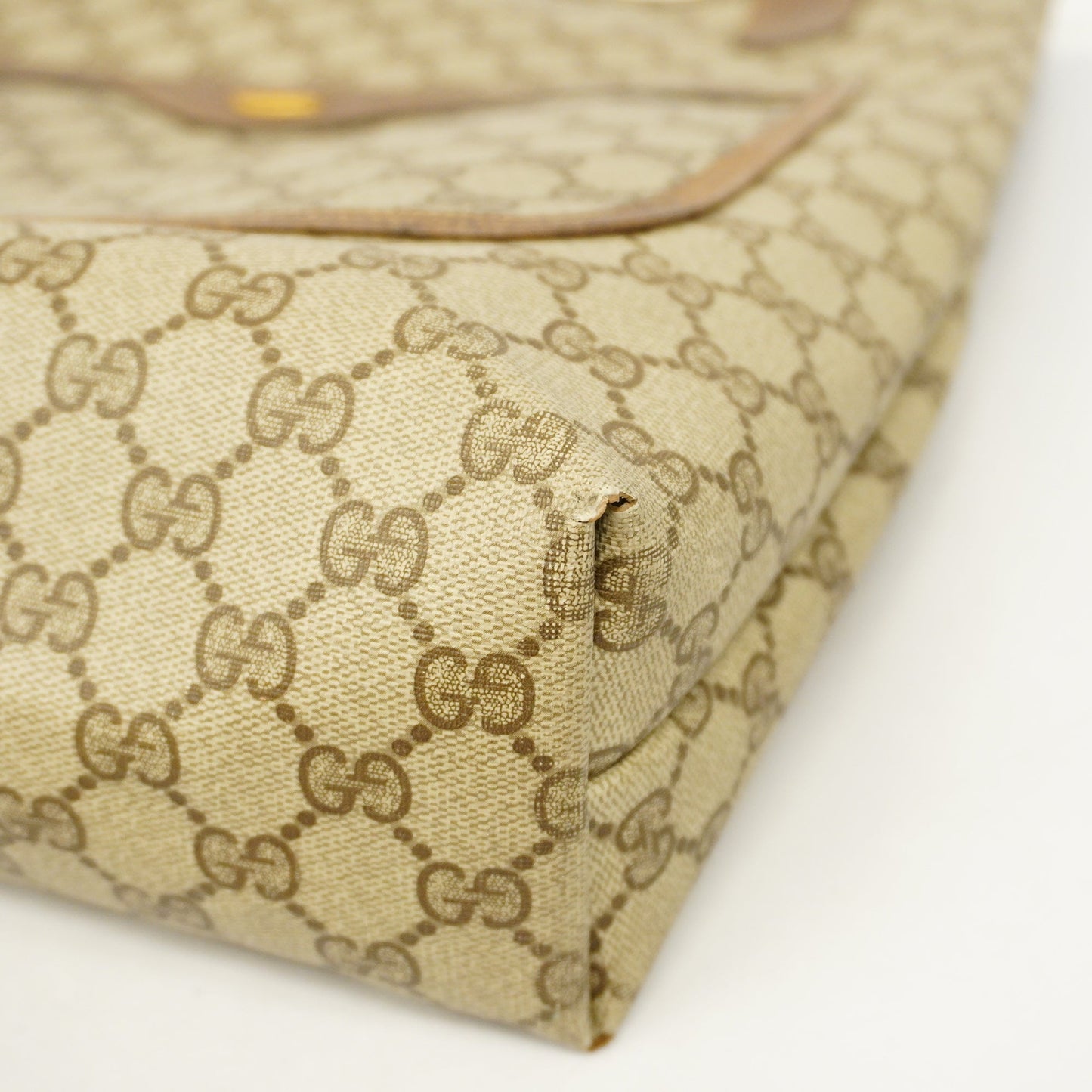 GUCCIAuth Sherry Line Tote Bag 39 02 003 Women's GG Supreme,Leather Beige,Brown