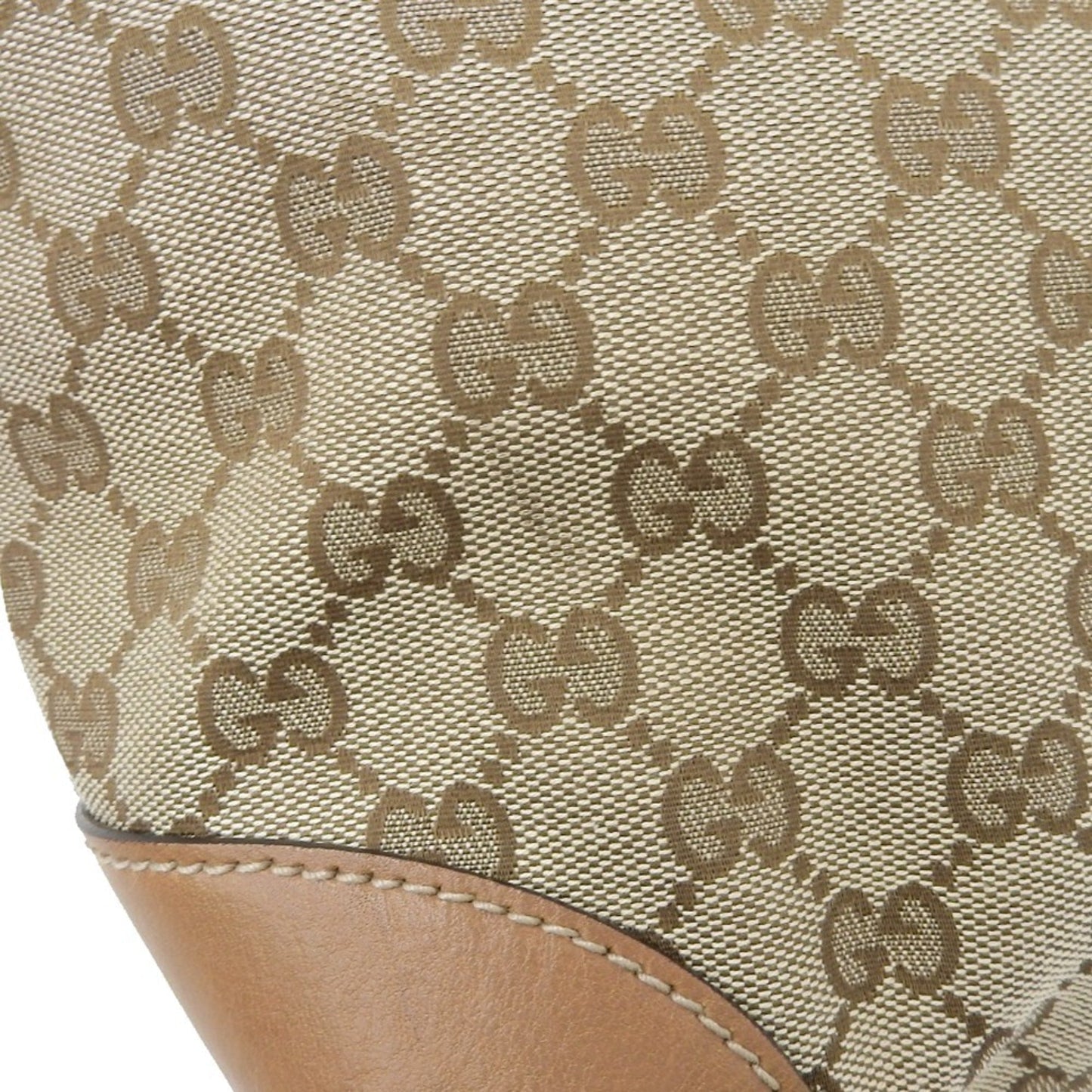 Gucci GG Canvas Handbag Tote Bag Brown 247237 213048
