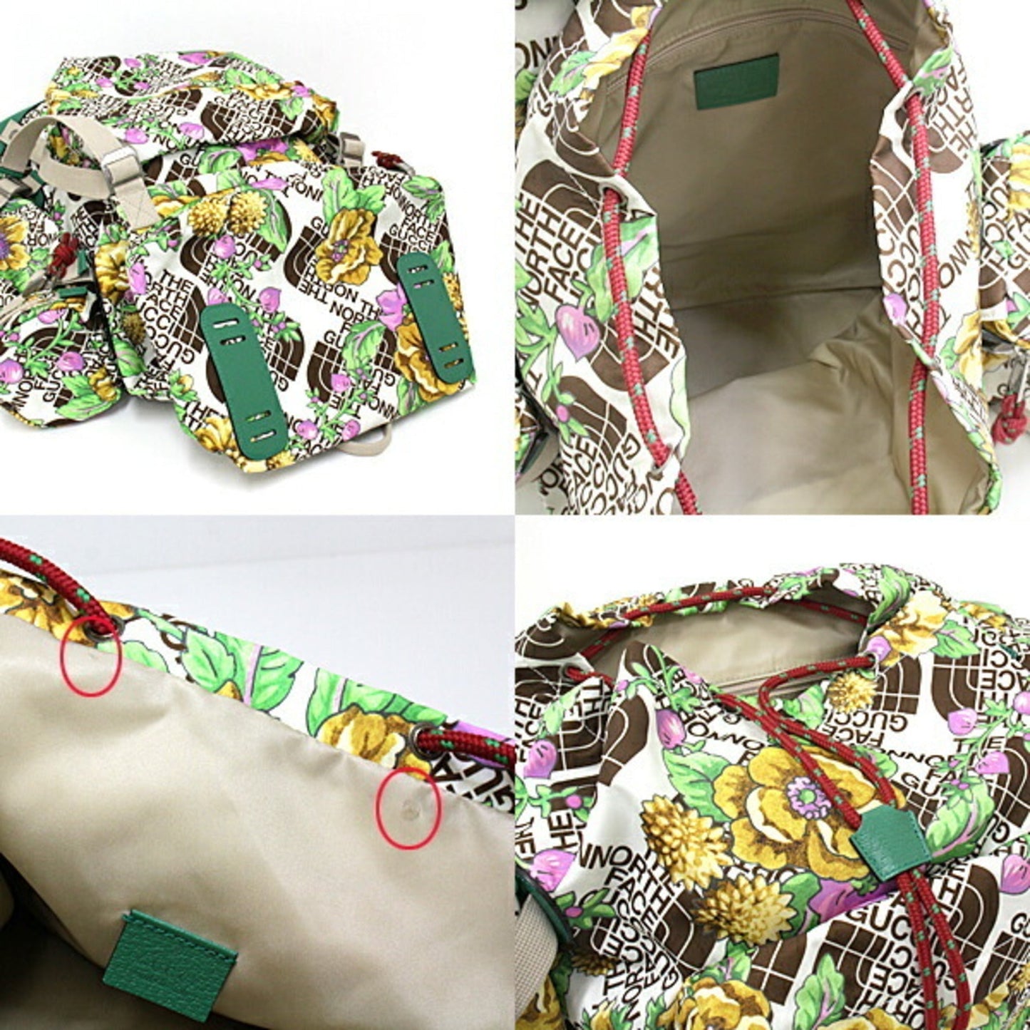 Gucci / North Face collaboration Gucci The large floral backpack 650294 green flower