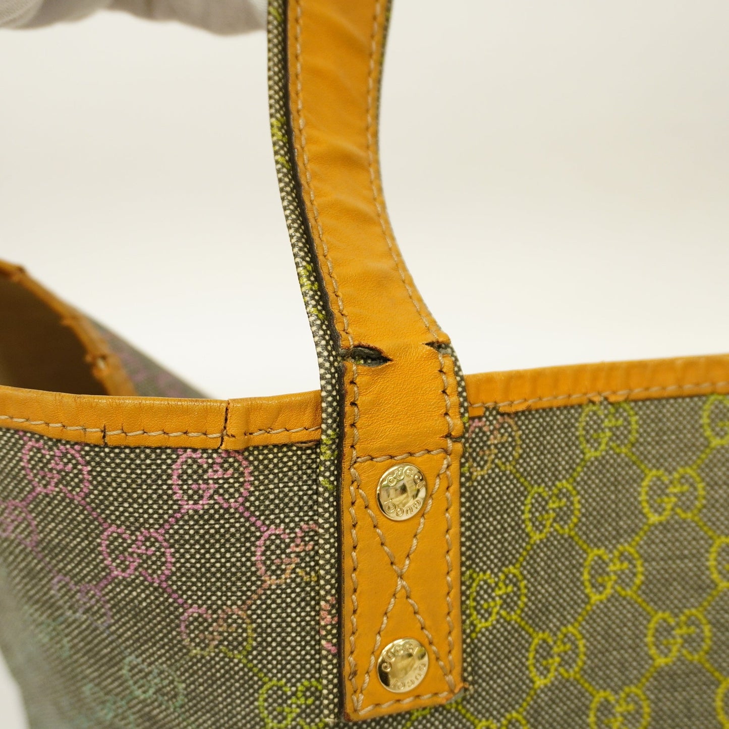 Gucci 211134 Women's GG Supreme,Leather Tote Bag Beige,Black,Multi-color