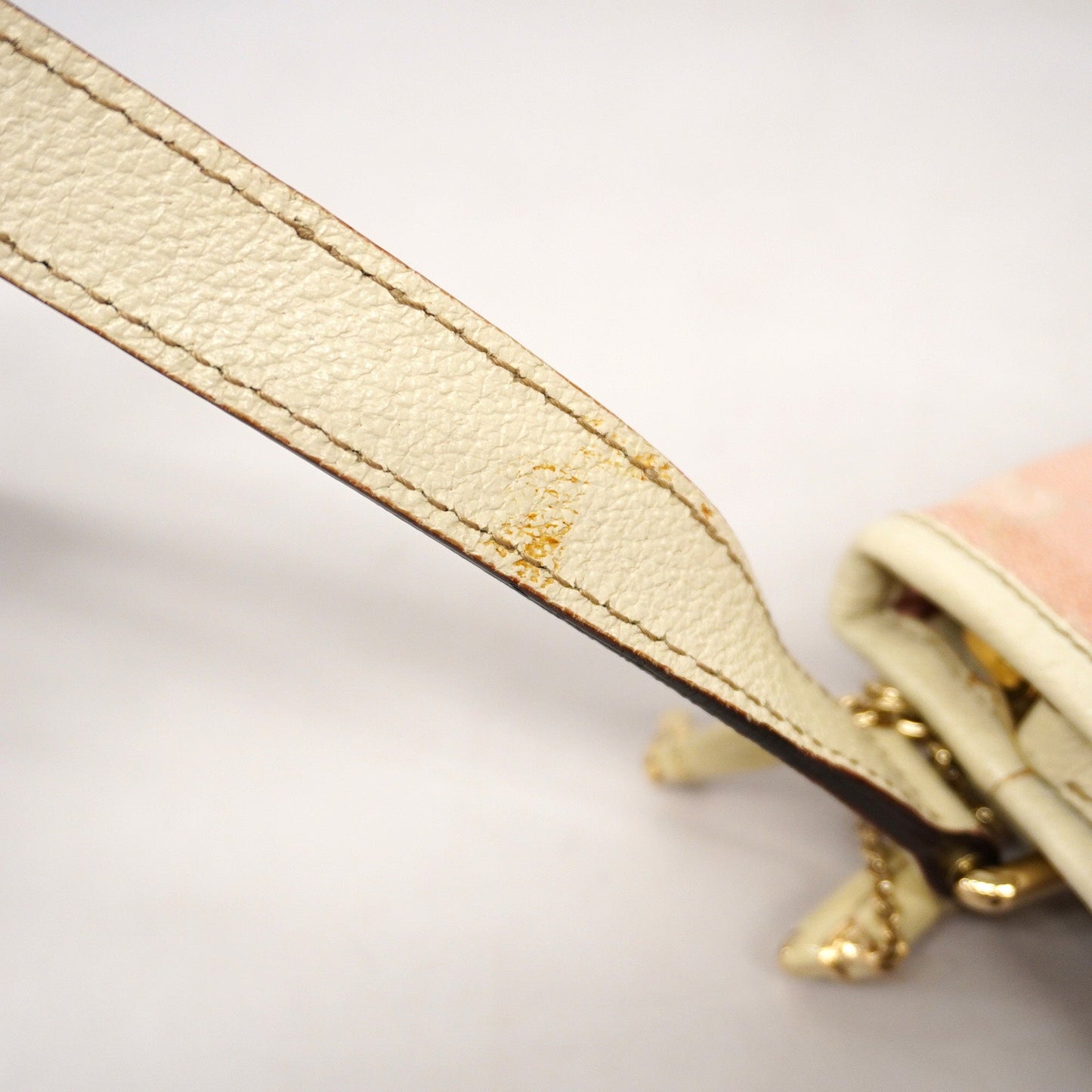 Gucci Sherry Line 144388 Women's GG Canvas,Leather Shoulder Bag Ivory,Pink