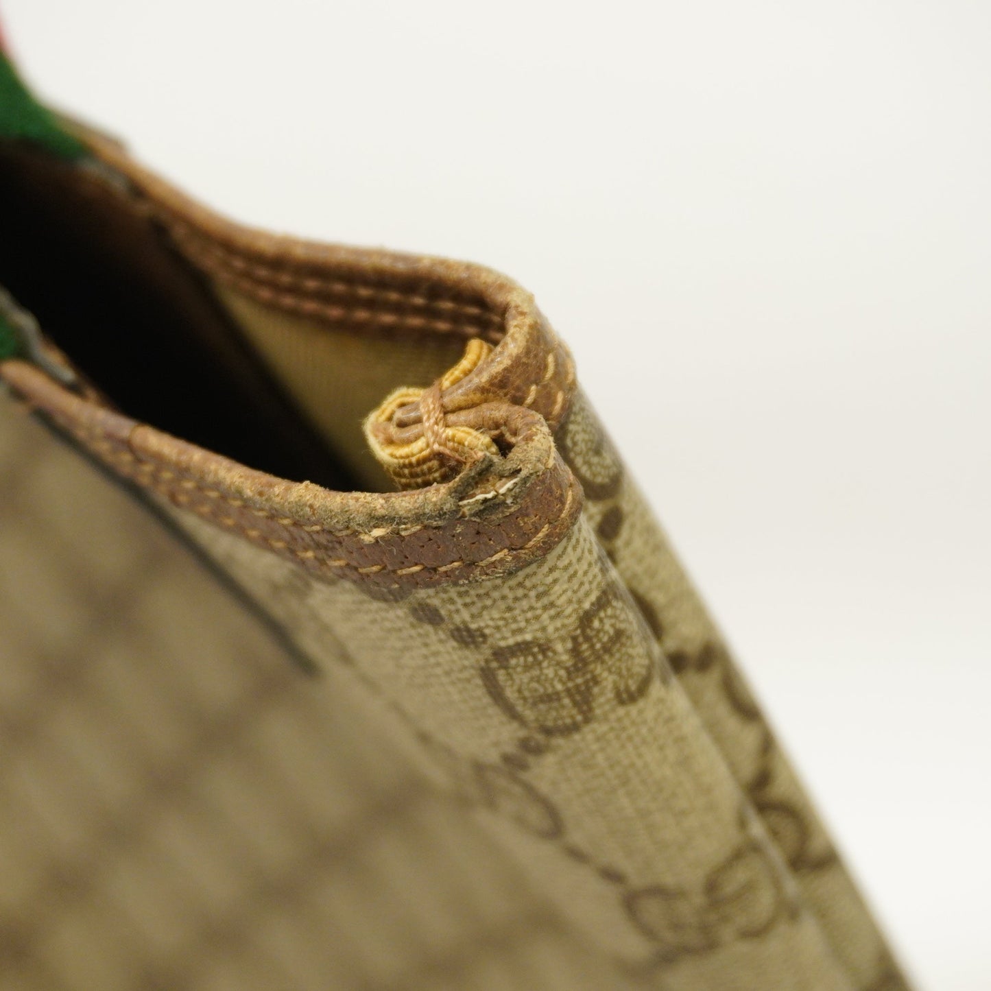 GUCCIAuth Sherry Line Tote Bag 39 02 003 Women's GG Supreme,Leather Beige,Brown