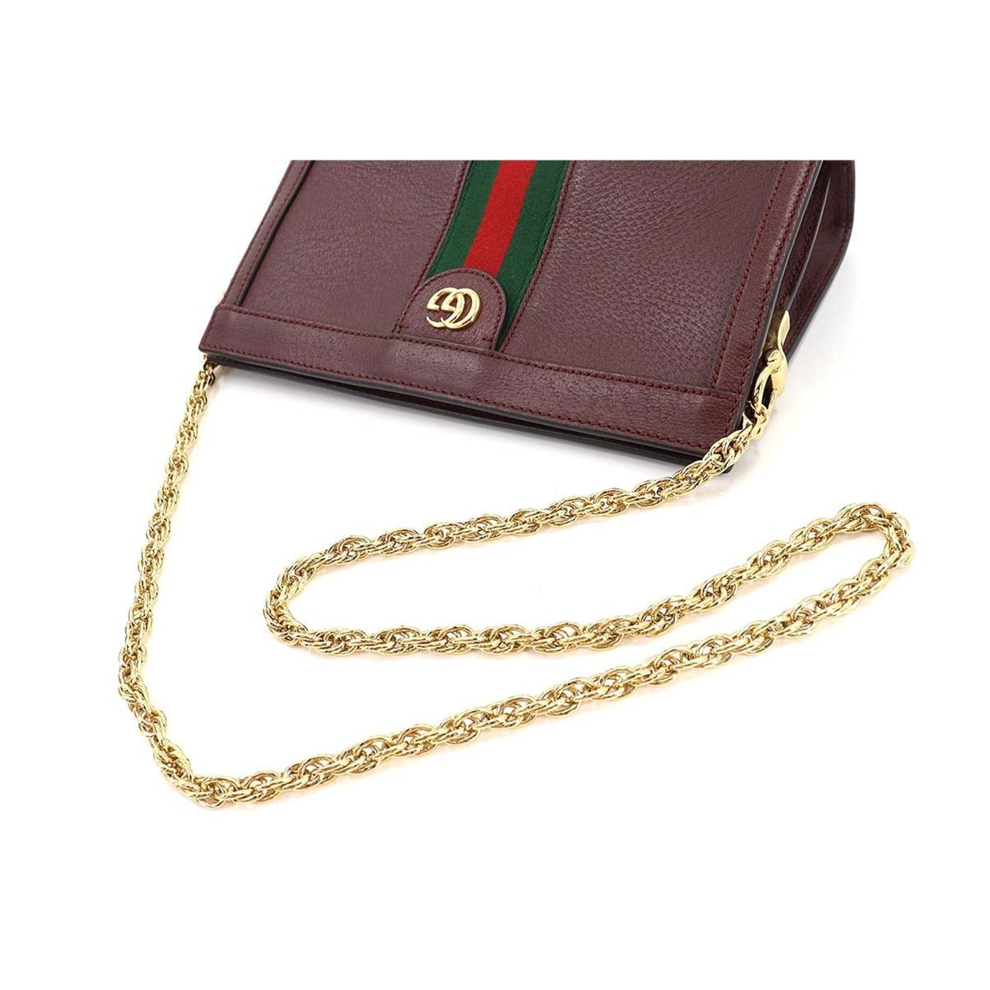 Gucci Ophidia GG Small Shoulder Bag Leather Bordeaux 503877