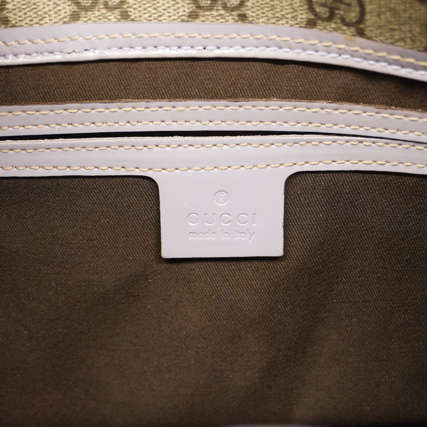 Gucci Tote Bag Sima 203494 Women's GG Supreme Tote Bag Beige,Purple