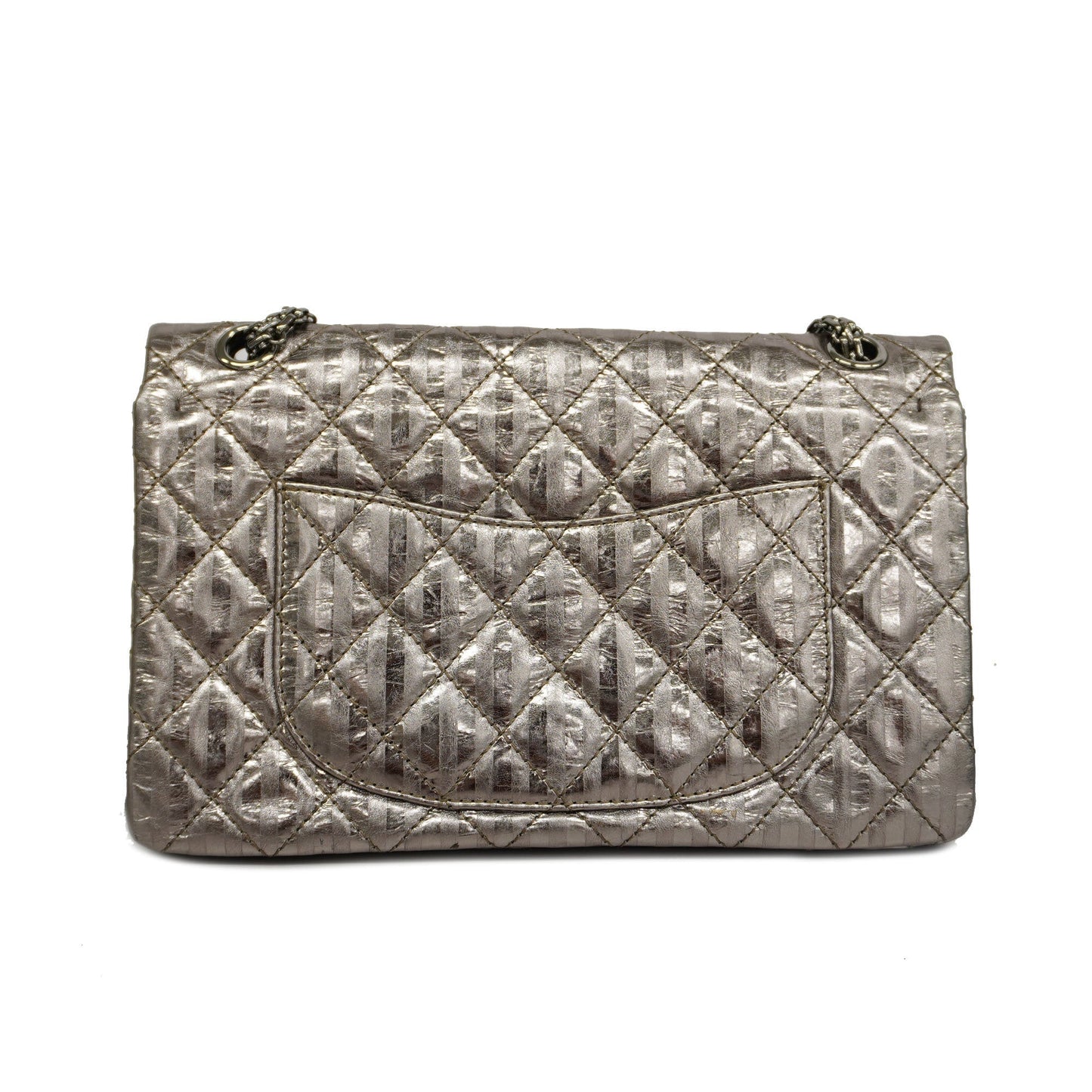 CHANEL 2.55 W Flap W Chain Lambskin Women's Patent Leather Shoulder Bag