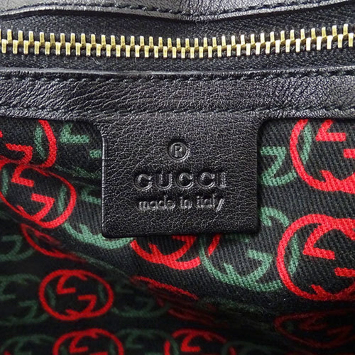 Gucci bag ladies shoulder leather black 161727