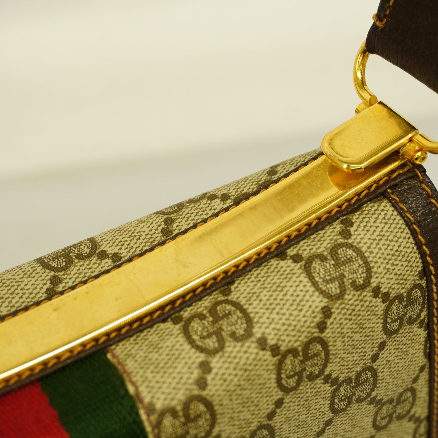 Gucci Sherry Line Women's GG Supreme,Leather Shoulder Bag Beige,Brown