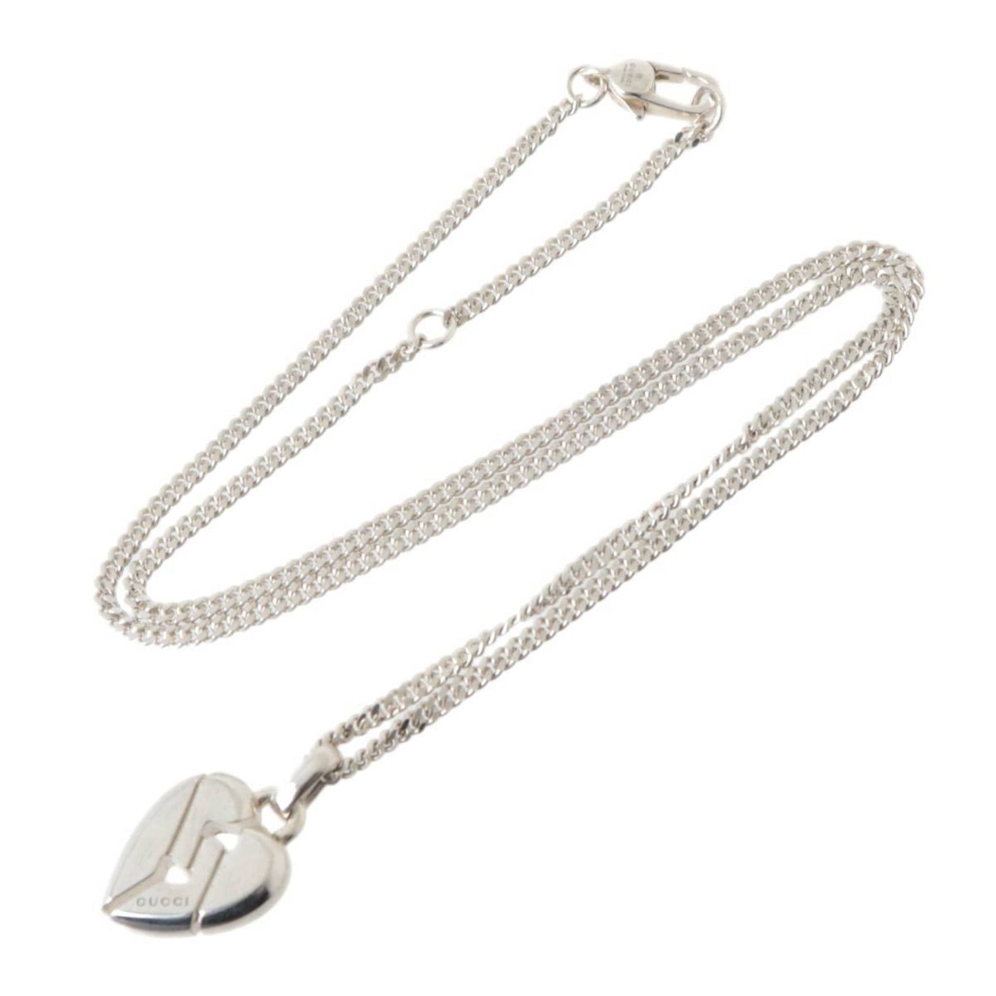 GUCCI / Gucci knot heart pendant necklace Sv925 about 45.2cm