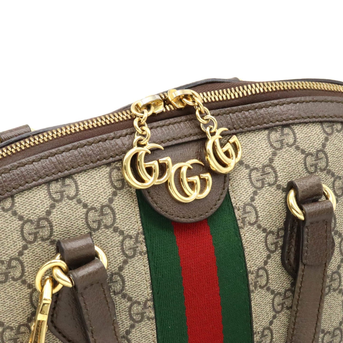 GUCCI Ophidia GG Supreme Medium Handbag Shoulder Leather Beige Mocha Brown 524533