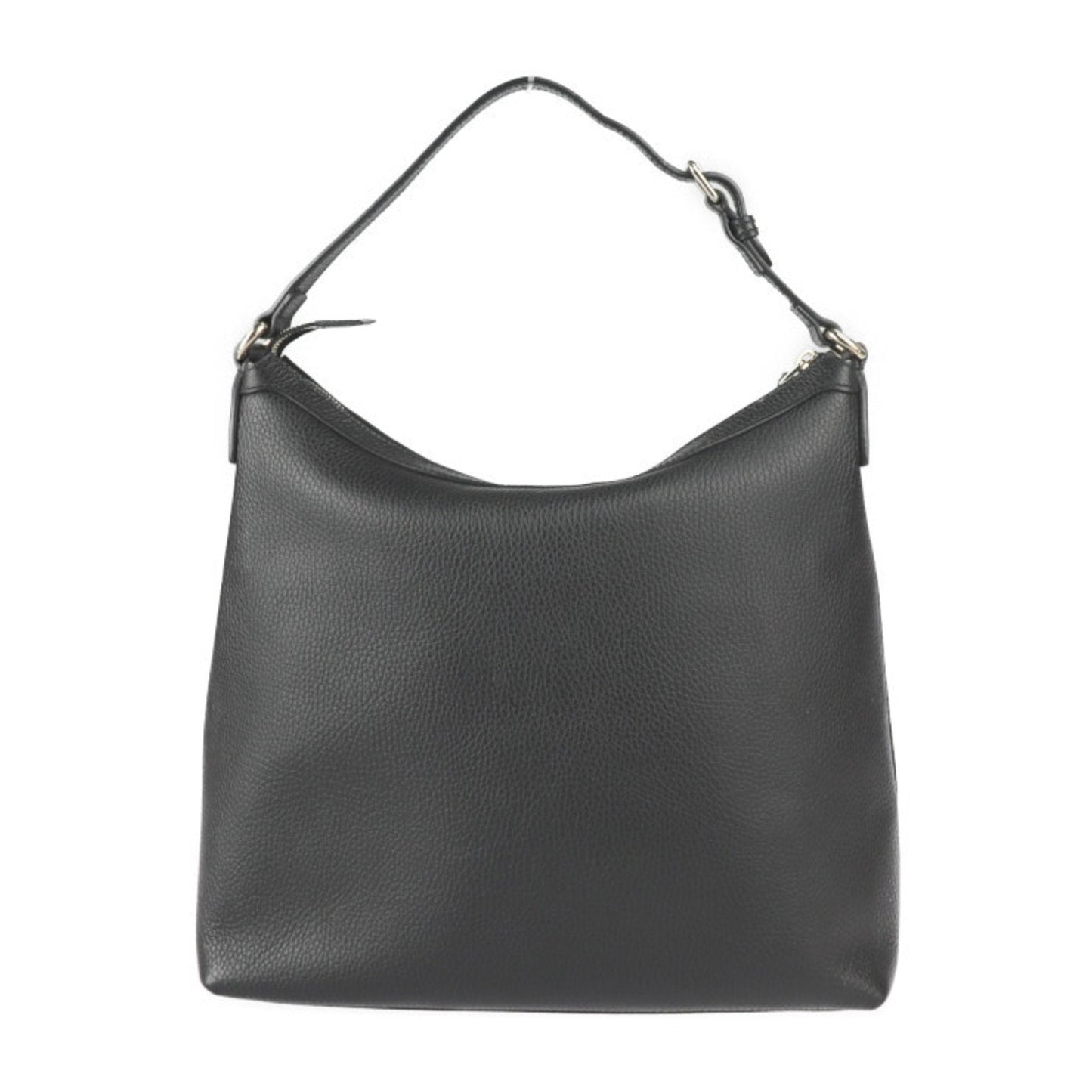 Gucci Shoulder Bag 449711 Leather Black Gold Hardware One GG Charm