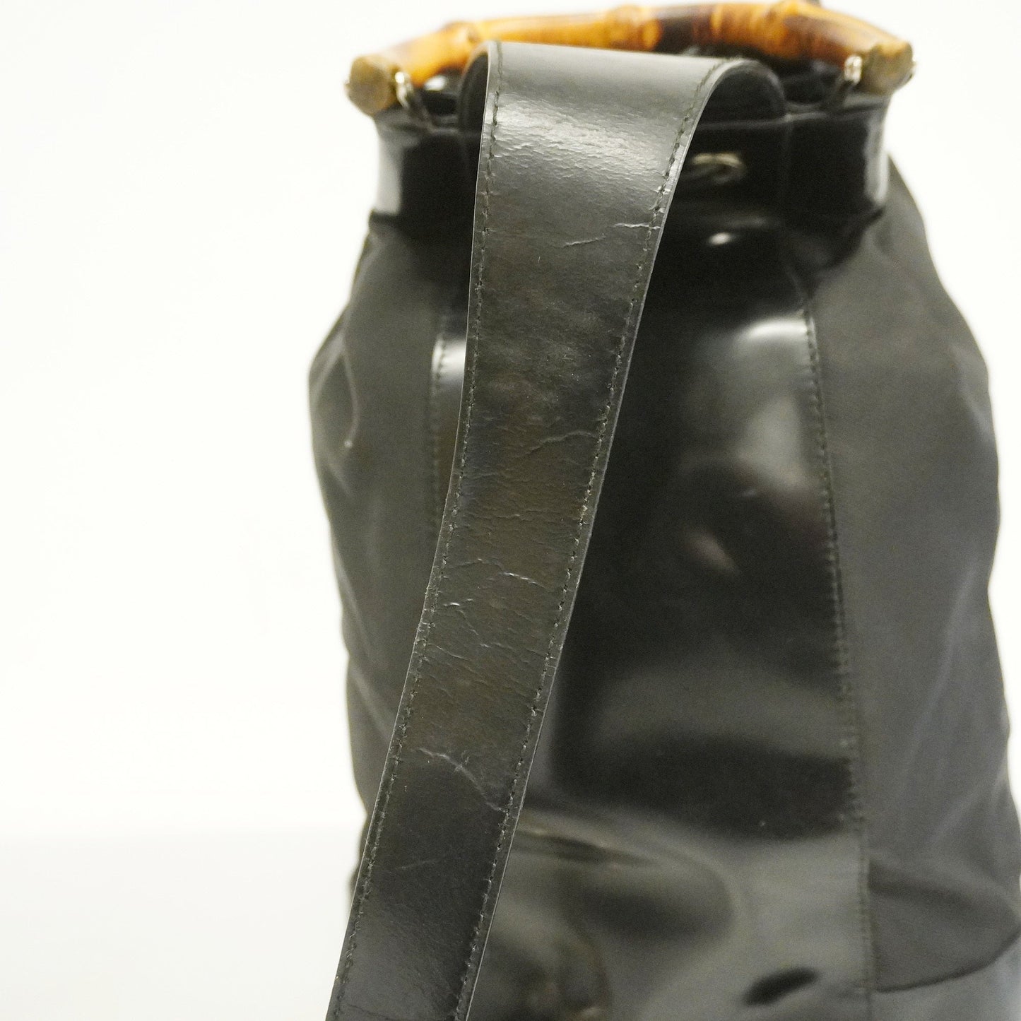 GUCCI Bamboo Shoulder Bag Nylon/enamel 003 2113 0036 Shoulder Bag Black