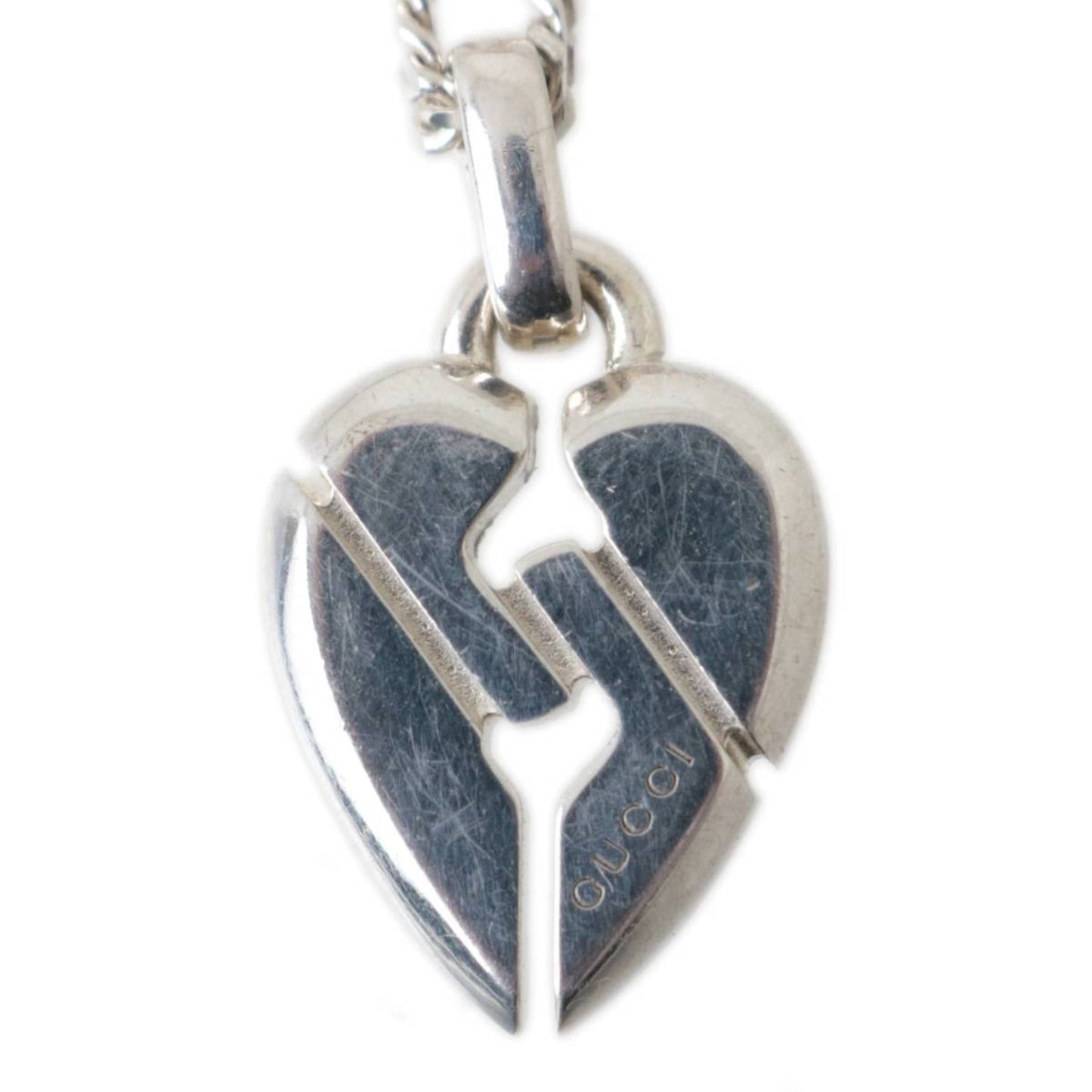 GUCCI / Gucci knot heart pendant necklace Sv925 about 45.2cm