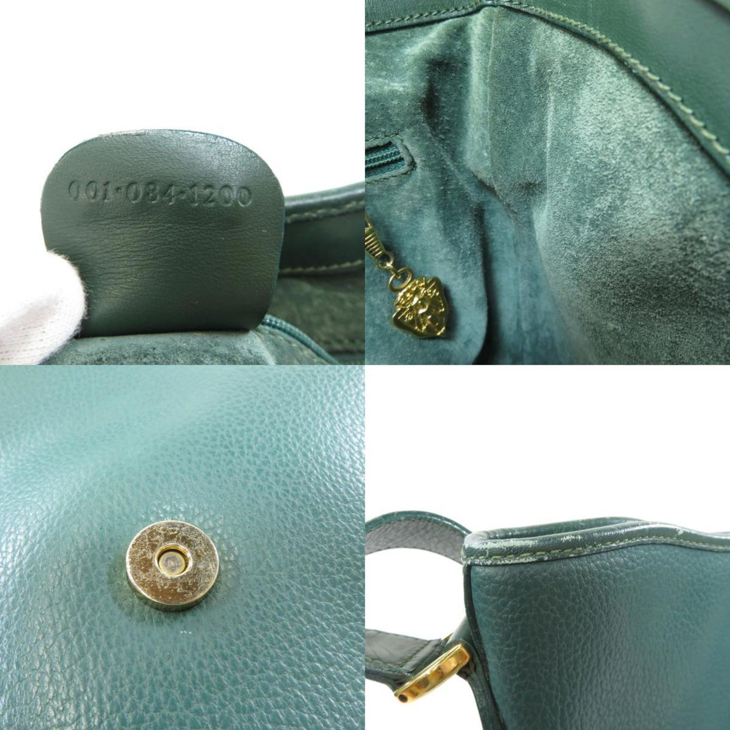 Gucci 001 084 1200 metal fittings motif shoulder bag leather ladies GUCCI
