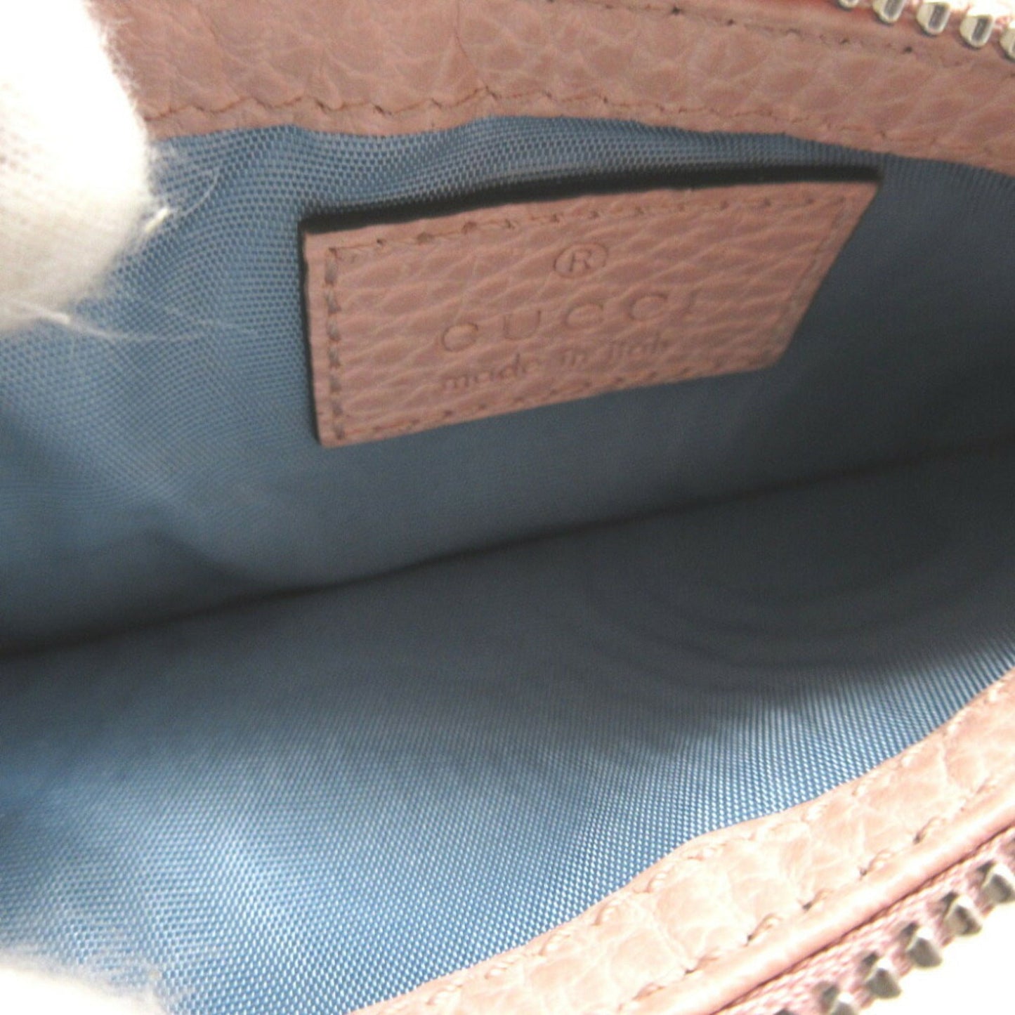 GUCCI 701070 Double G Leather Pink Coin Case
