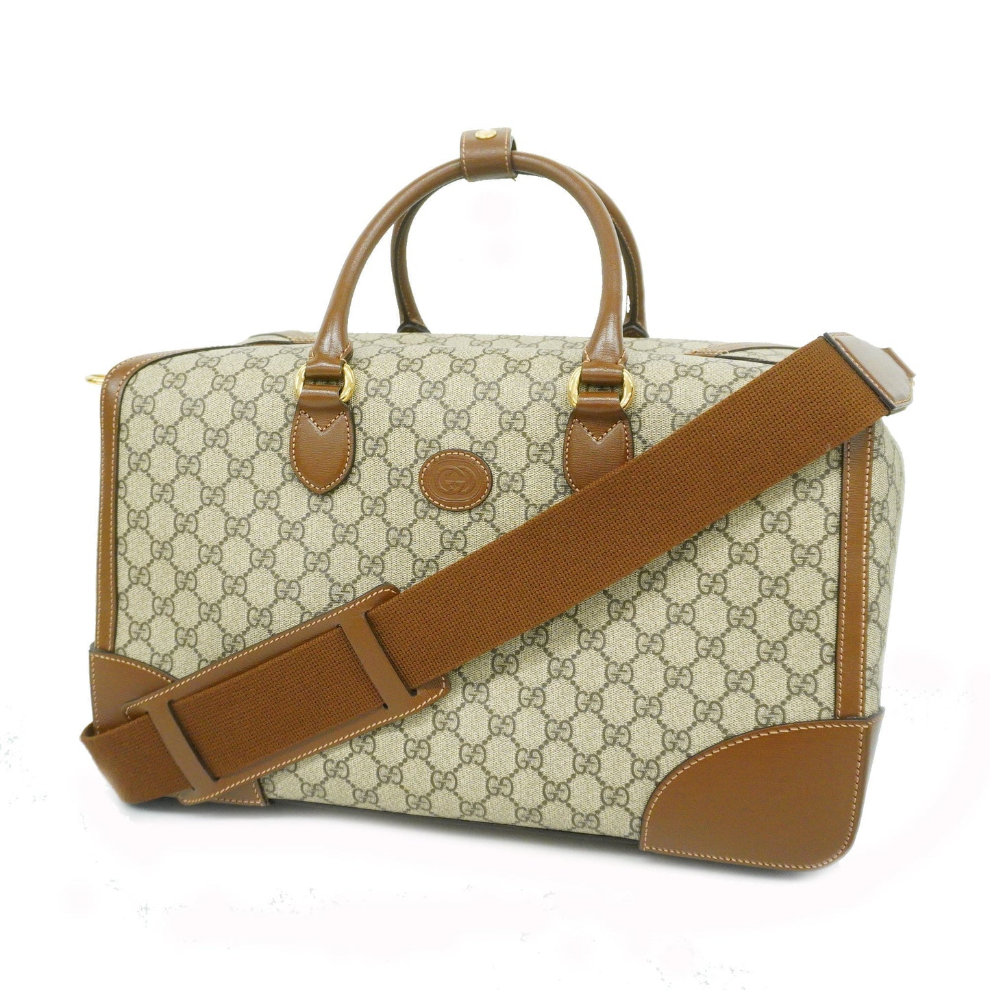 Gucci Interlocking G 322055 Unisex GG Supreme Boston Bag Beige,Brown