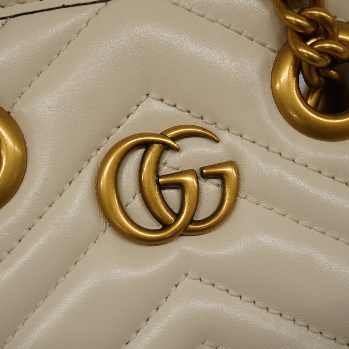 GUCCIAuth GG Marmont 2WAY Bag 696123 Women's Leather Handbag,Shoulder Bag Ivory