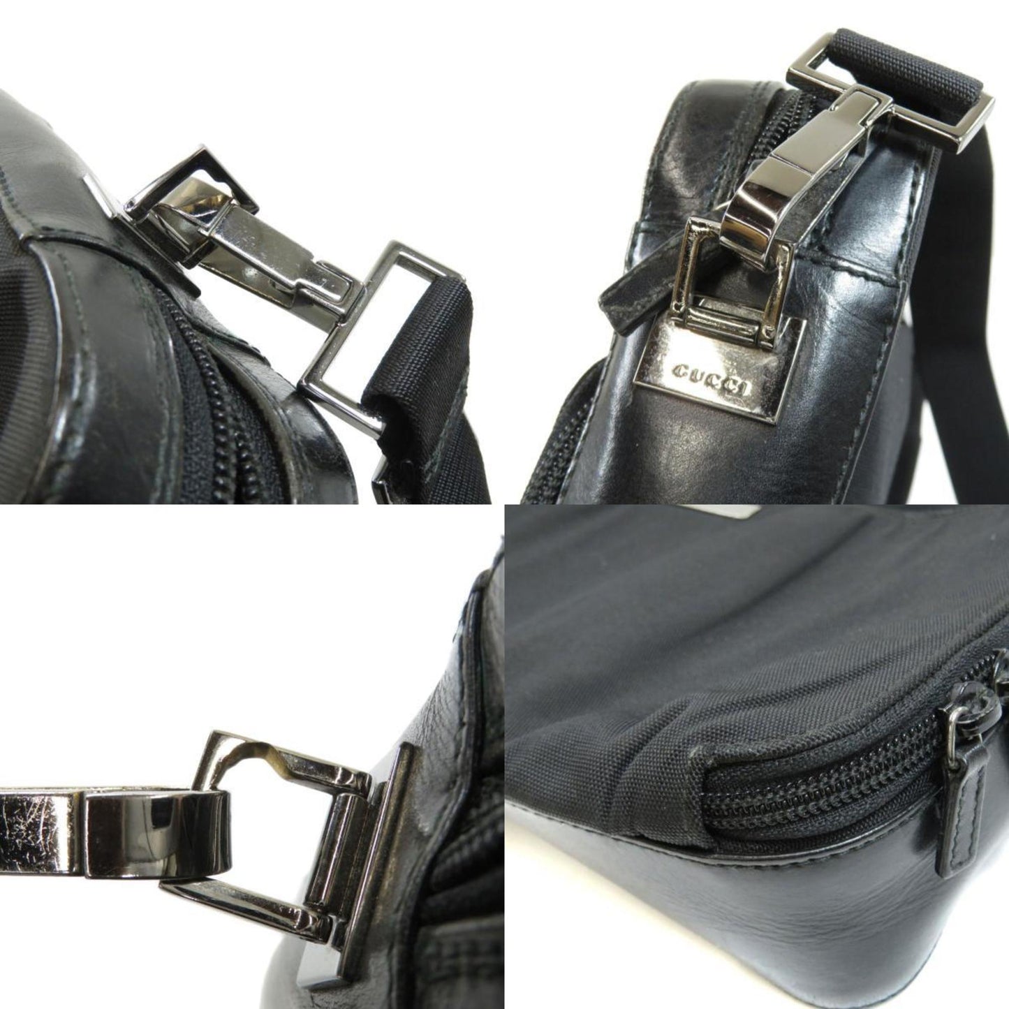 Gucci 002058 Plate Shoulder Bag Nylon Ladies GUCCI