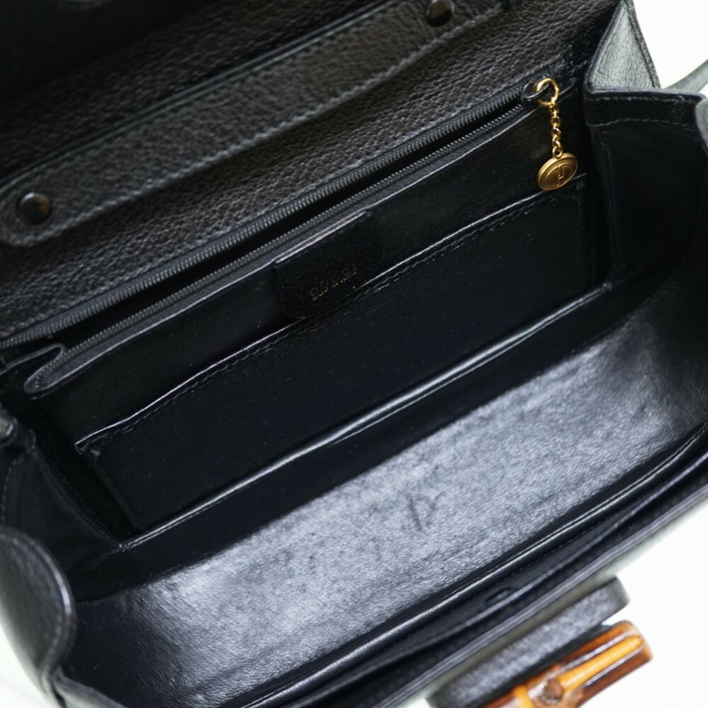 Gucci bamboo shoulder hand Bag leather black