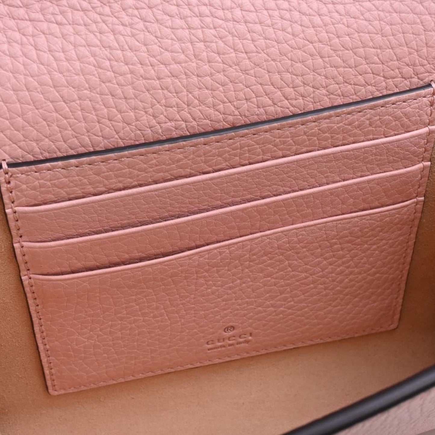 GUCCI Leather Animanie Bee Shoulder Bag 498097 Pink Women's