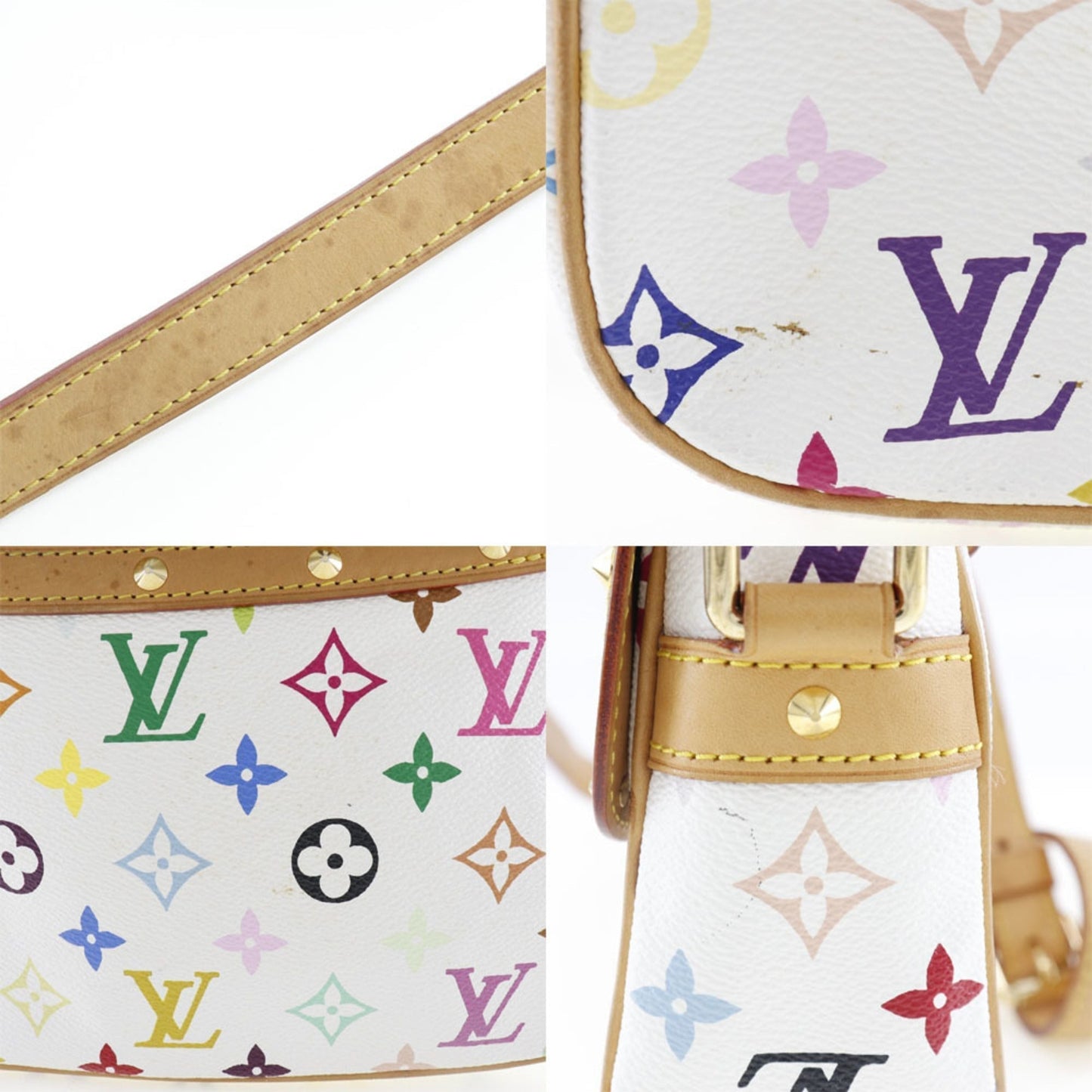 LOUIS VUITTON Sologne Shoulder Bag M92661 Monogram Multicolor White VI0014 Ladies