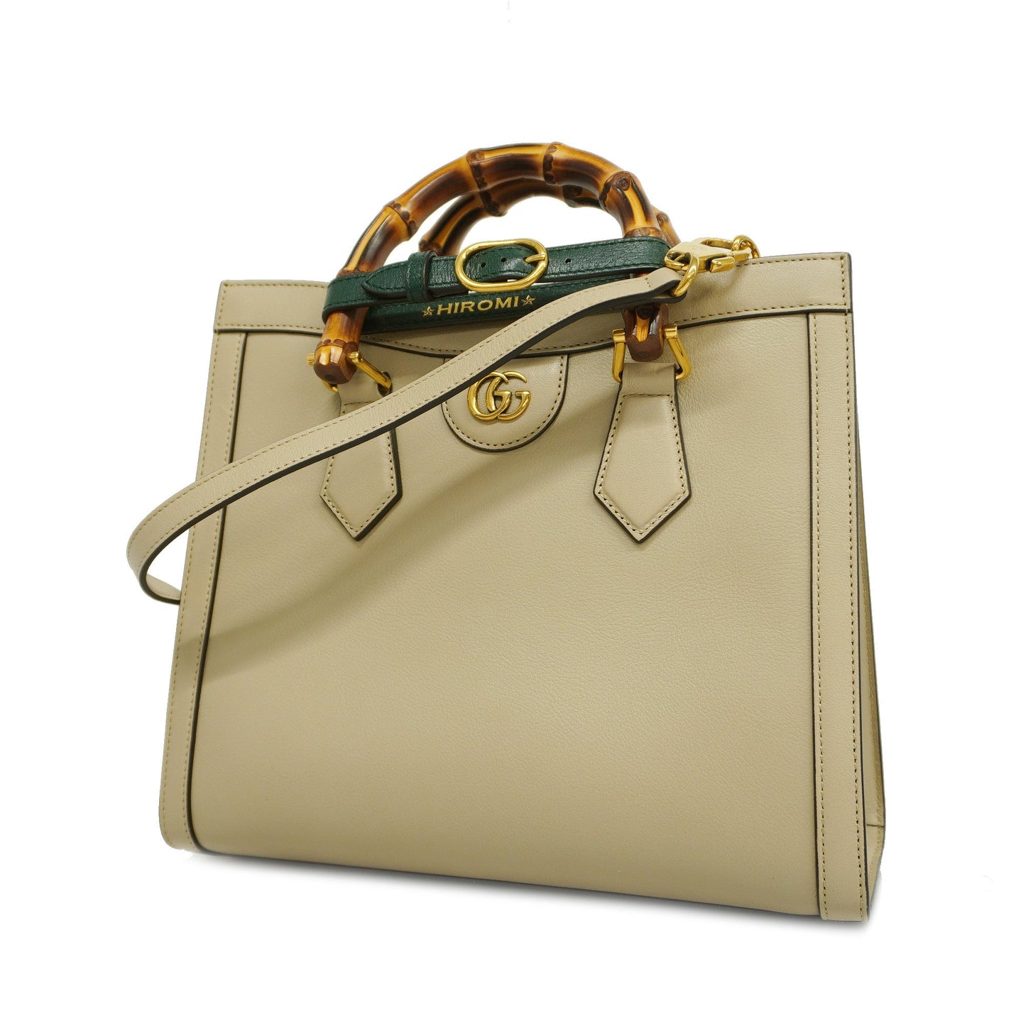 Gucci Bamboo Diana 660195 Women's Leather HandBag,Shoulder Bag Grayish